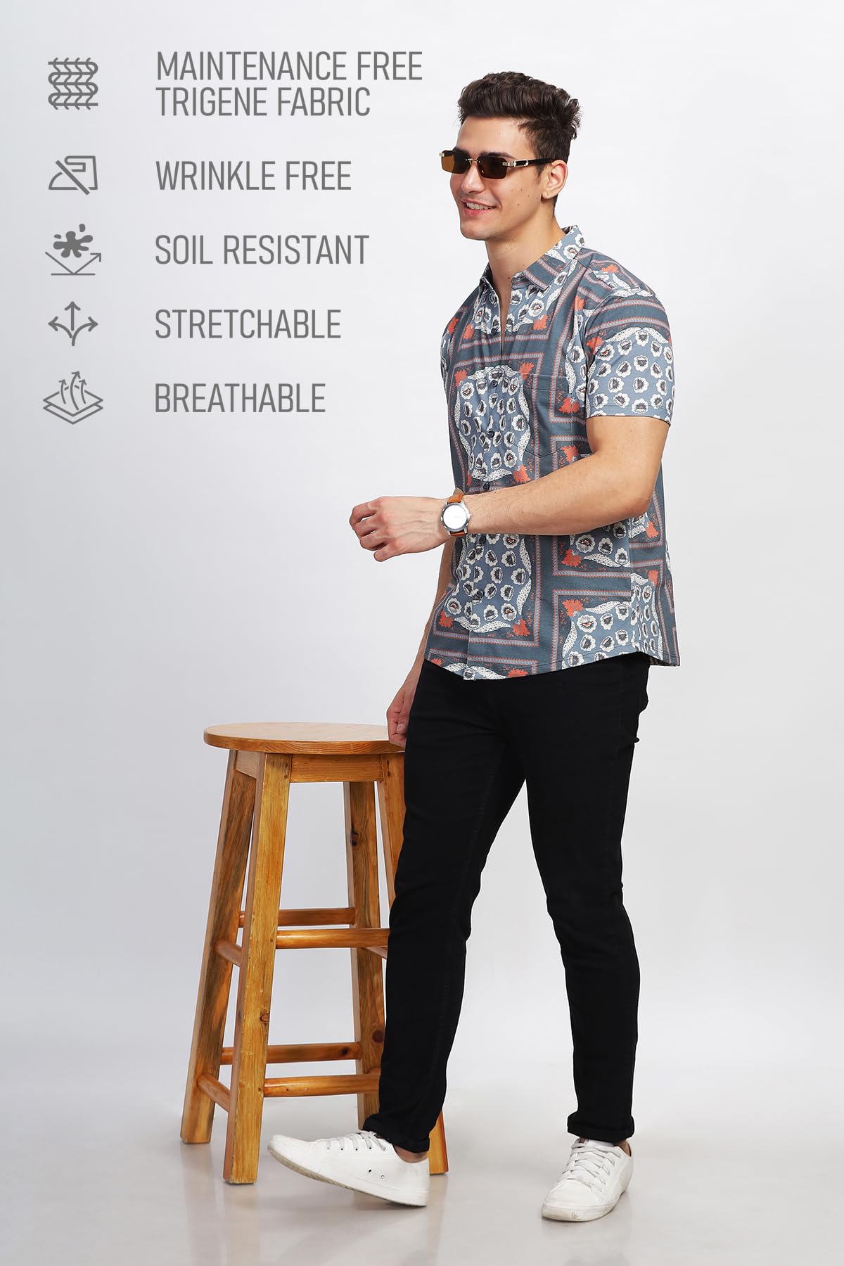 BULLMER Men's Grey Printed Shirt - Image 2