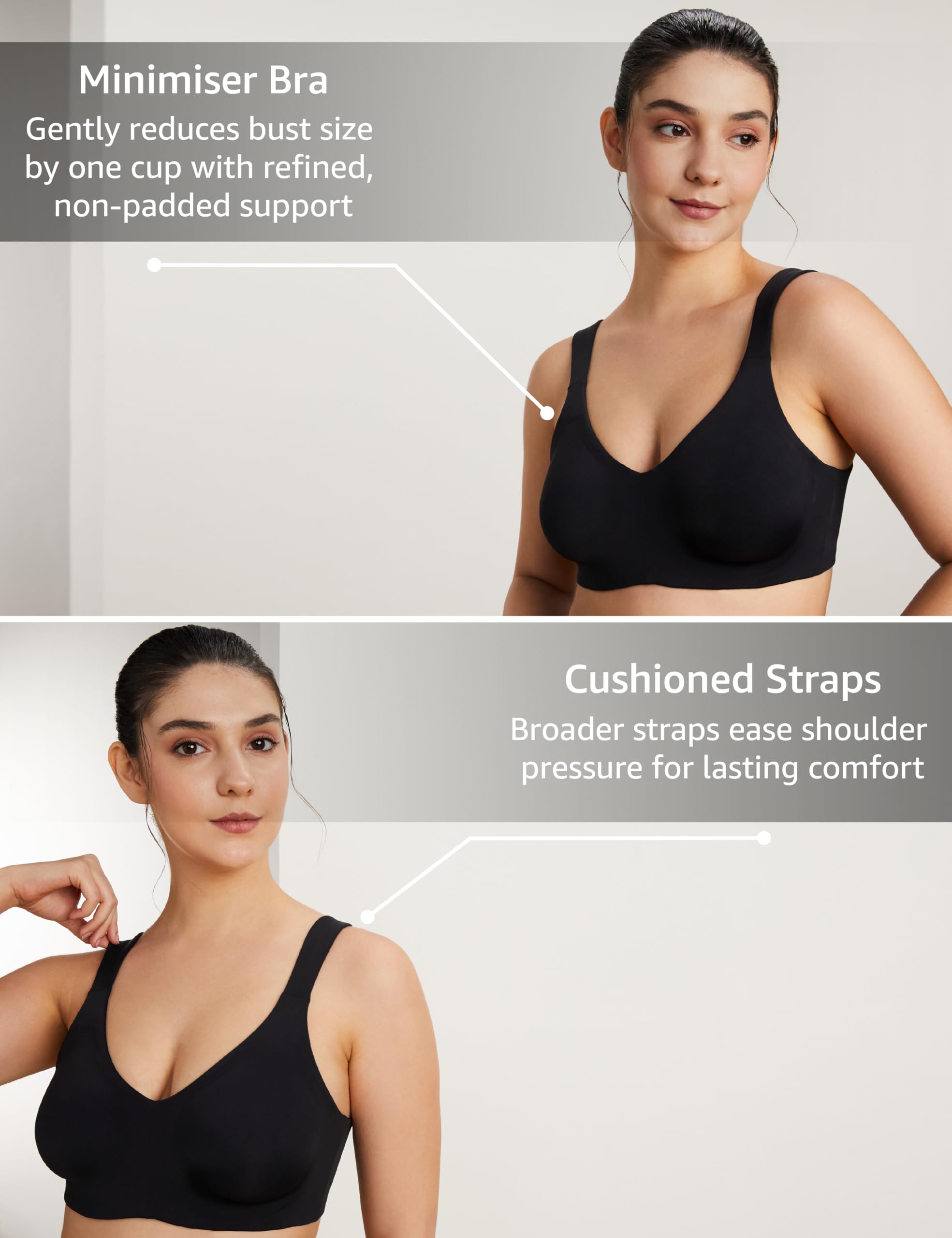 Symbol Women's Non Padded Wired Minimiser Bra - Image 4