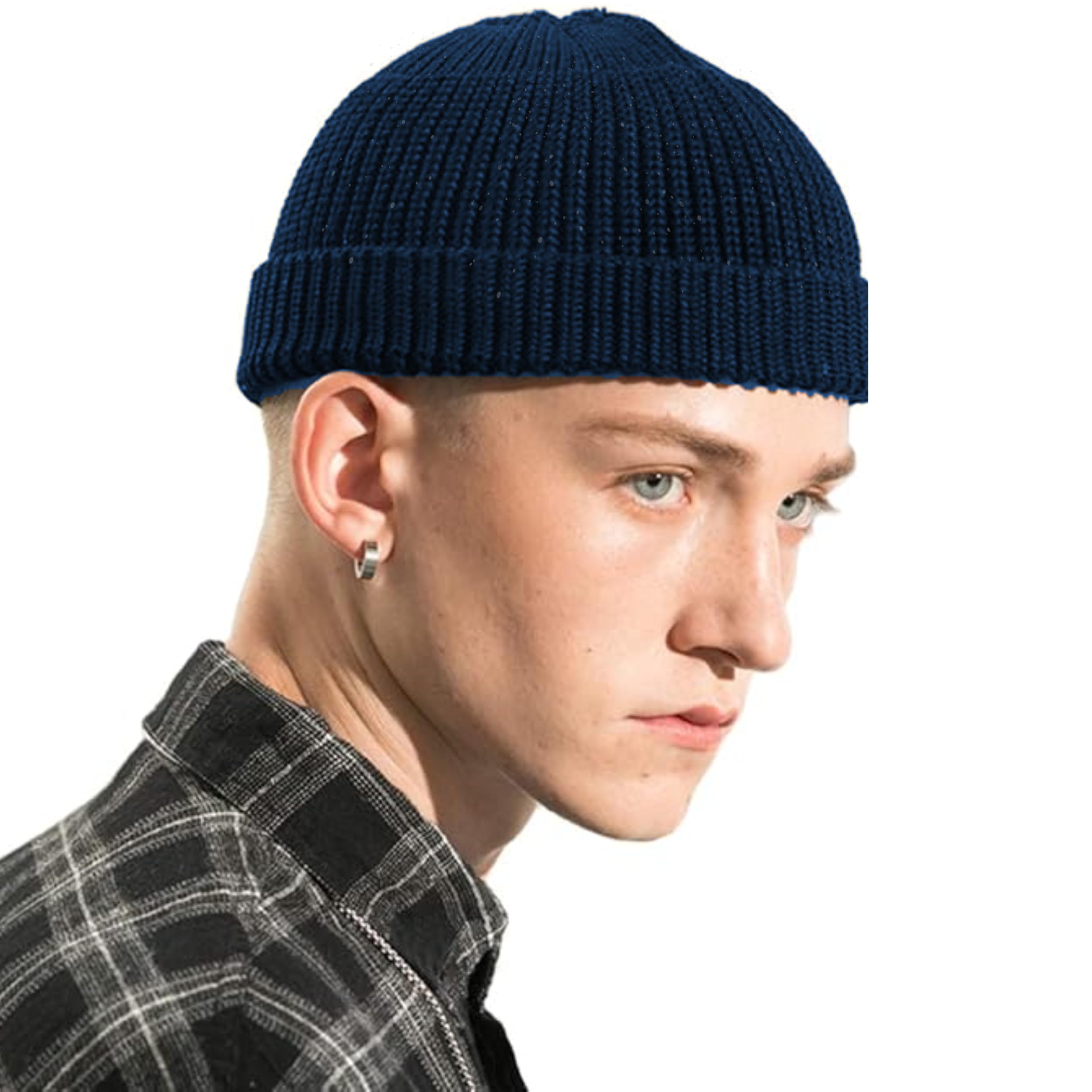 Yuneek Navy Woolen Skull Cap for Unisex