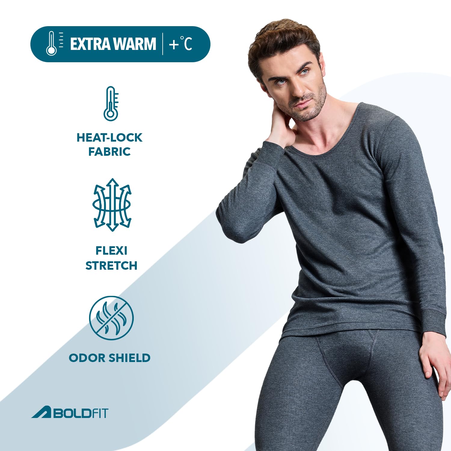 Boldfit Men's Thermal Winter Wear Set - Image 3