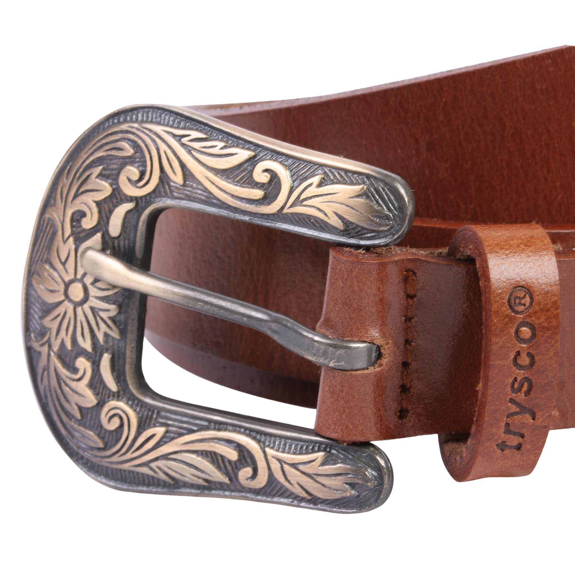 trysco Genuine Leather Belt for Girls/Women - Tan - Image 5