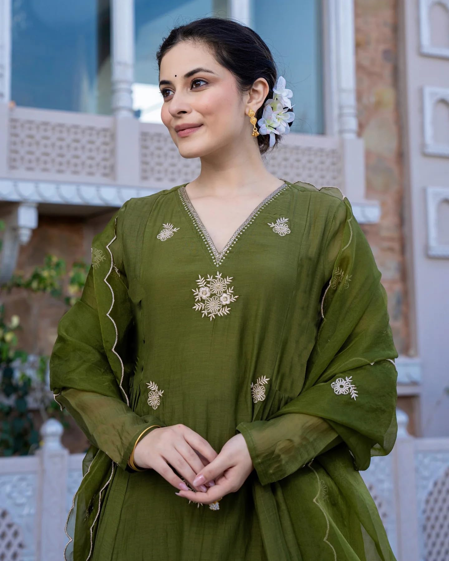 Nermosa Green Anarkali Kurta for Women - Image 2