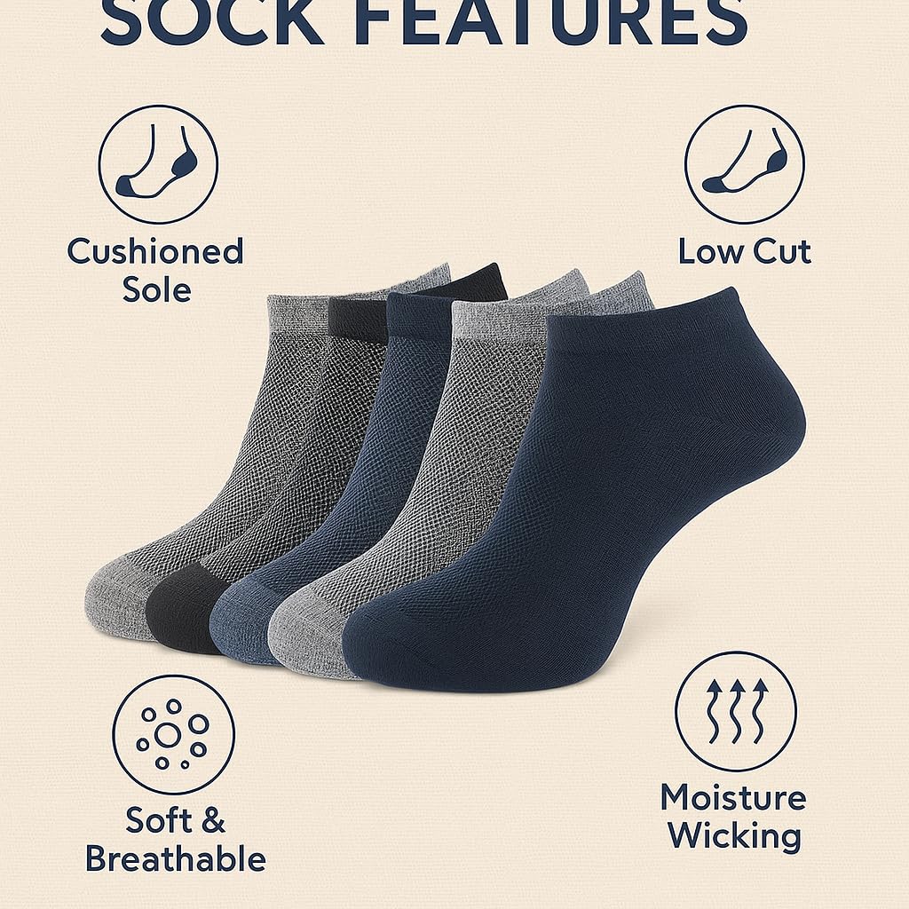 Dollar Men's Ankle Socks - Assorted Color - Image 4