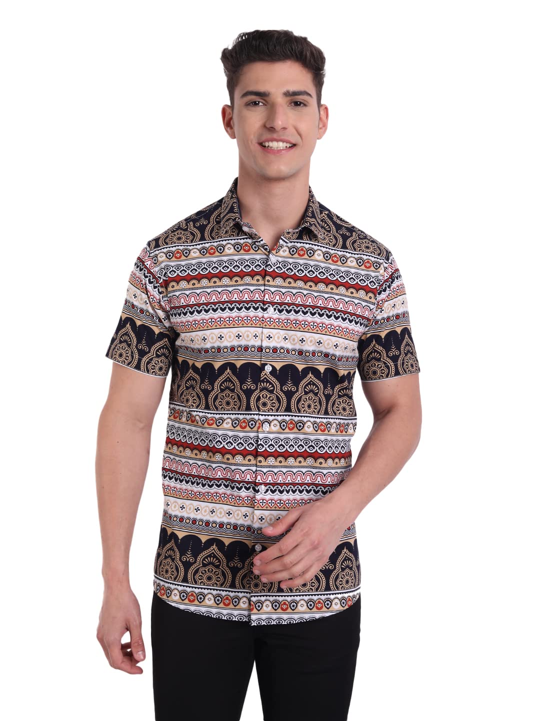 Majestic Man Cotton Casual Shirt for Men - Beige - Image 2