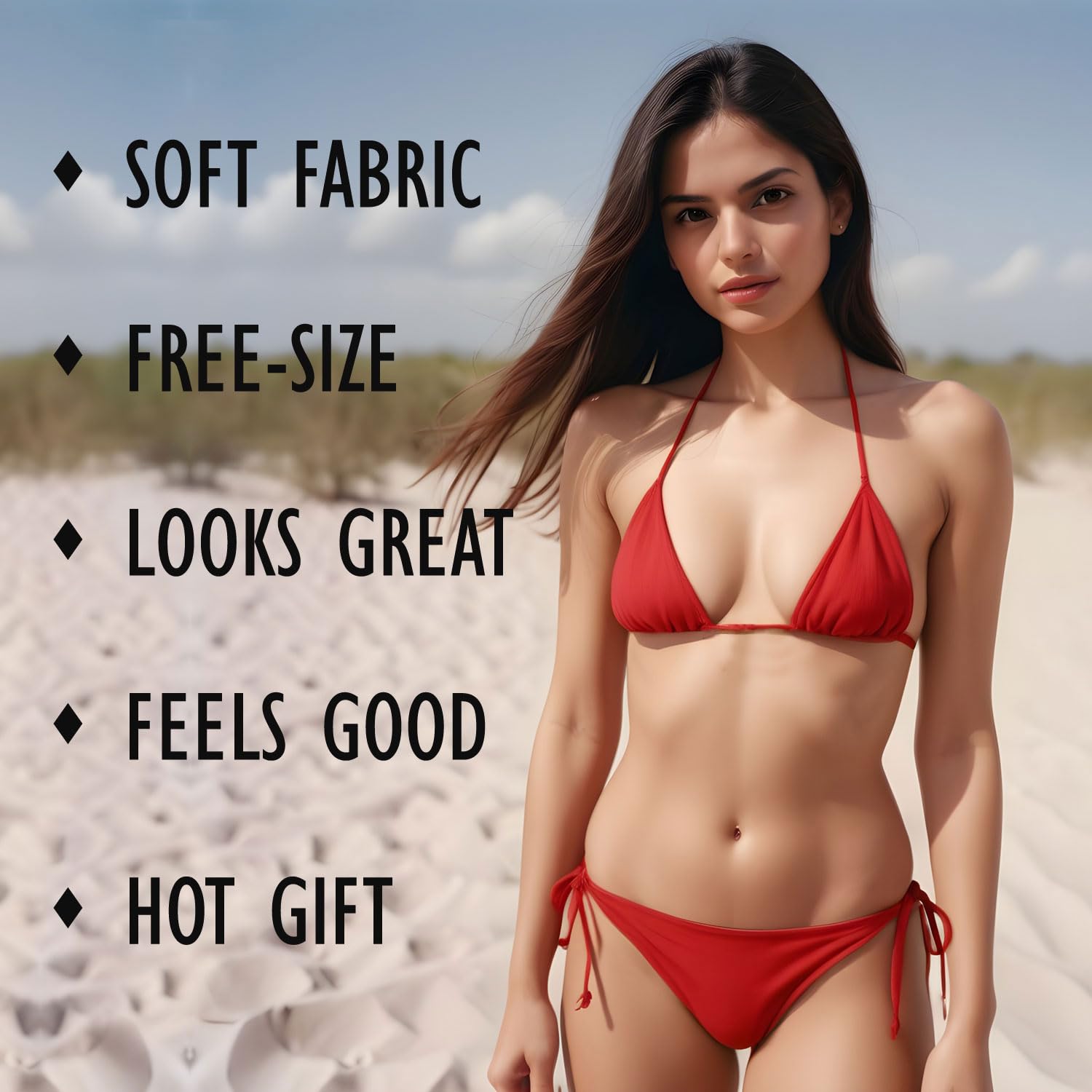 exciting Lives Women Babydoll Red Bikini Set - Image 3