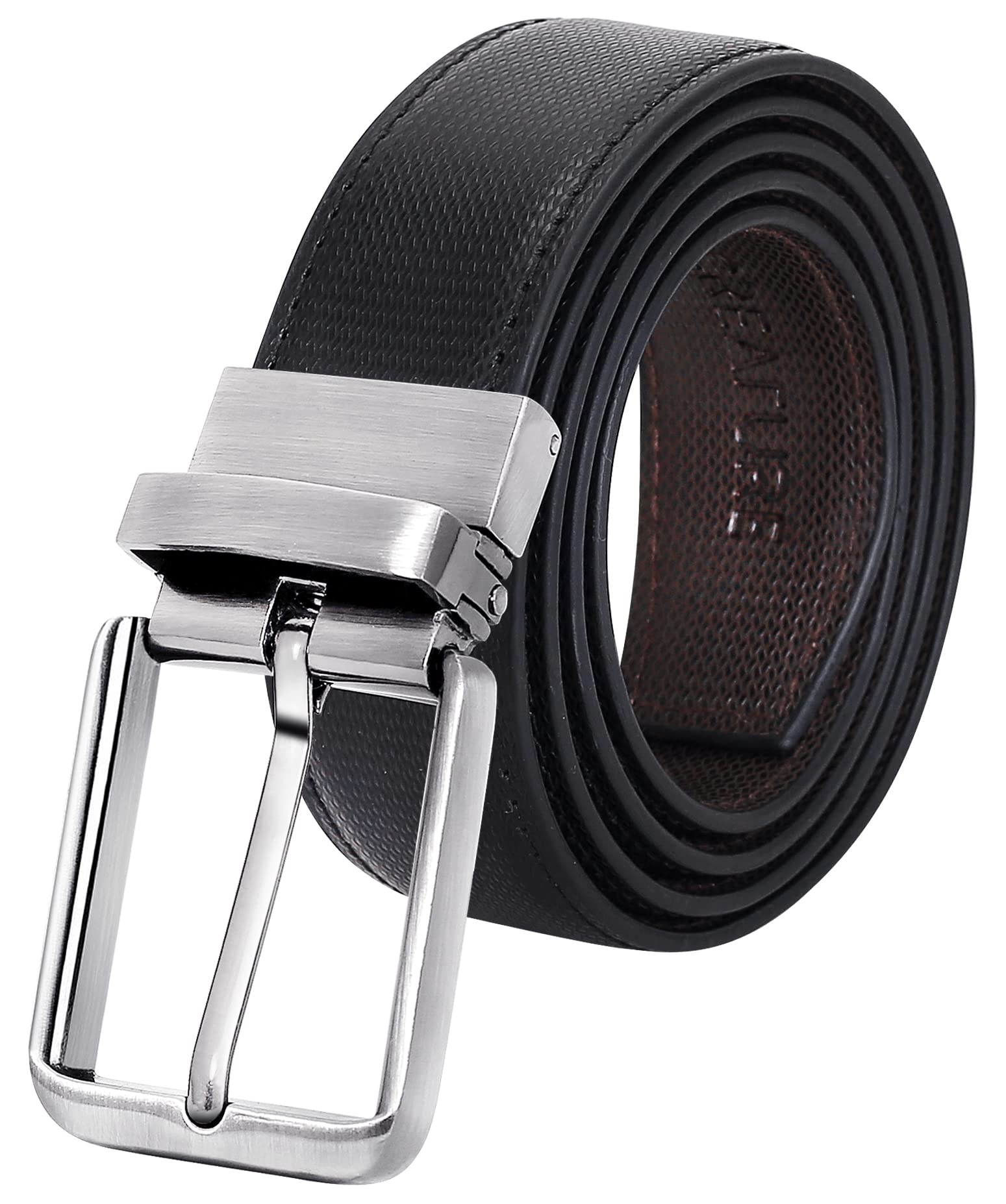 CREATURE Reversible Belt for Men - Black Brown