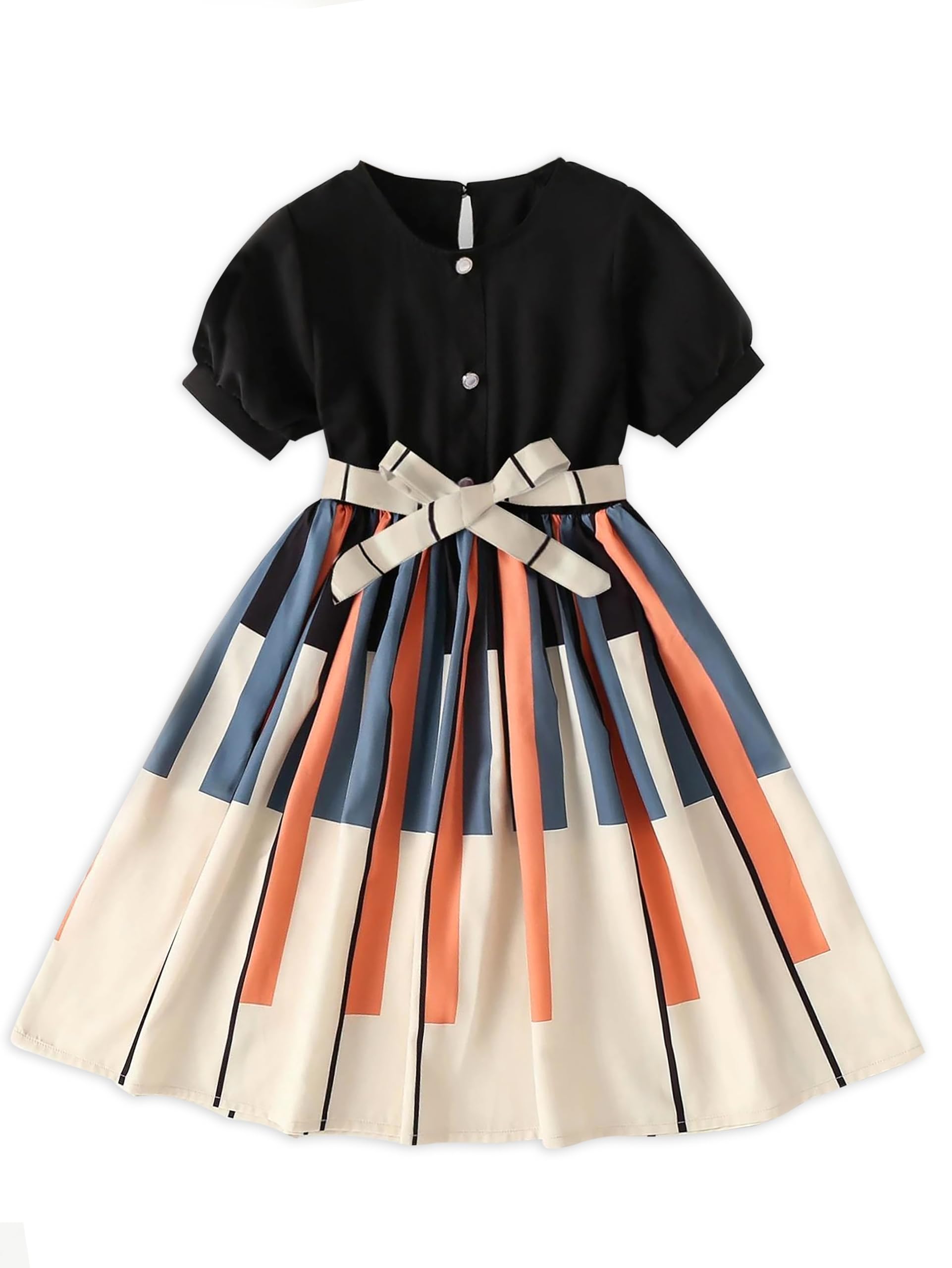 PAMBERSTON Black Midi Dress for Girls