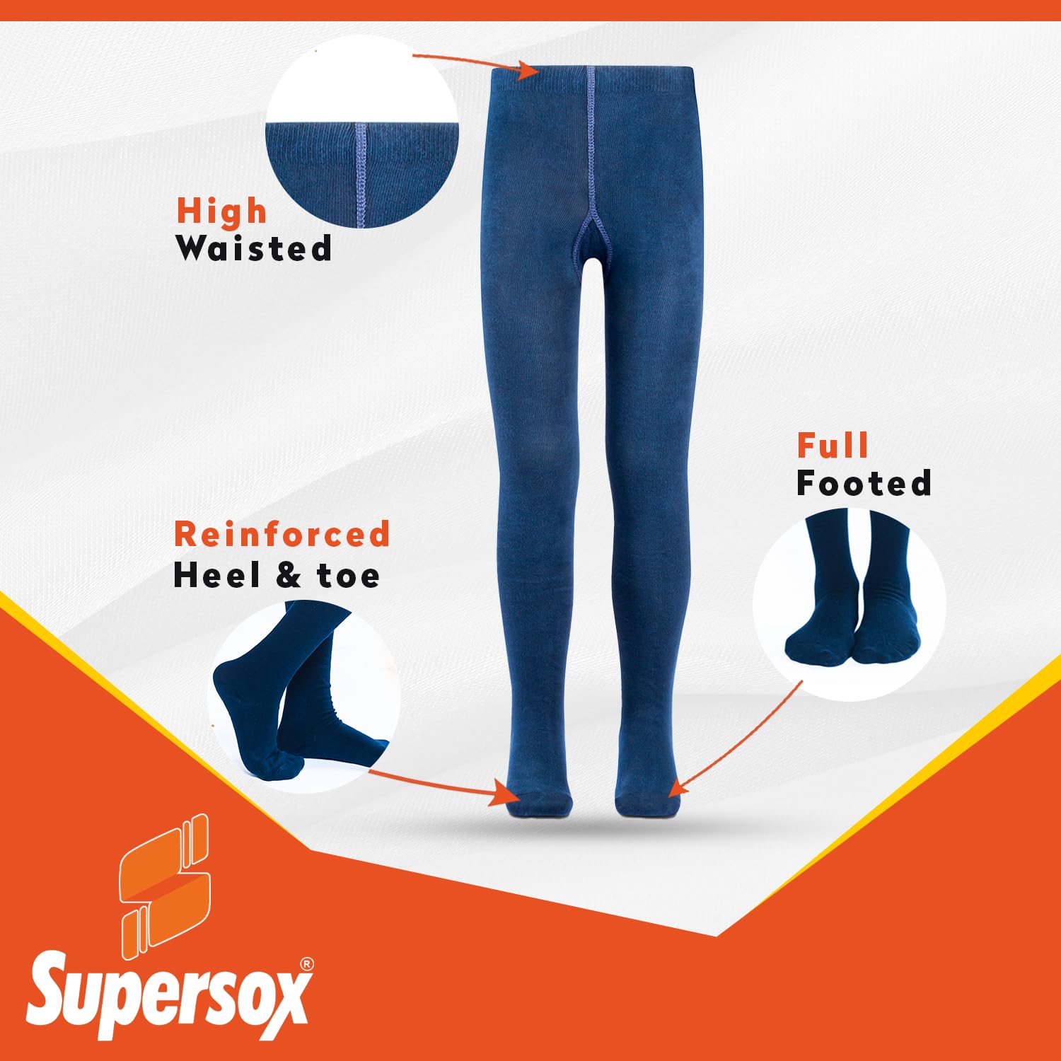 Supersox Navy Blue Tights for Girls - Image 4