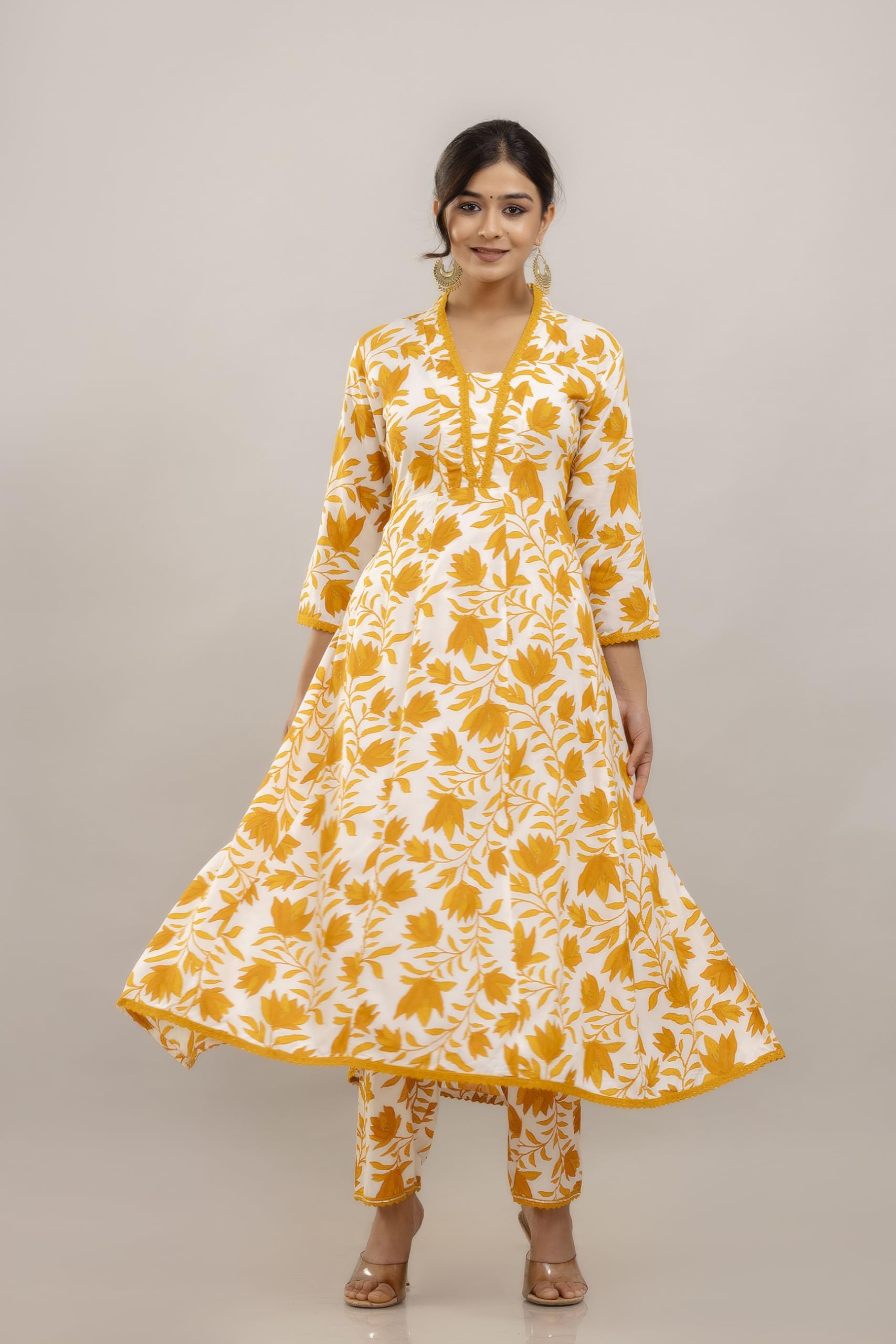 PARTHVI Rayon Printed Anarkali Kurta Set - Image 3