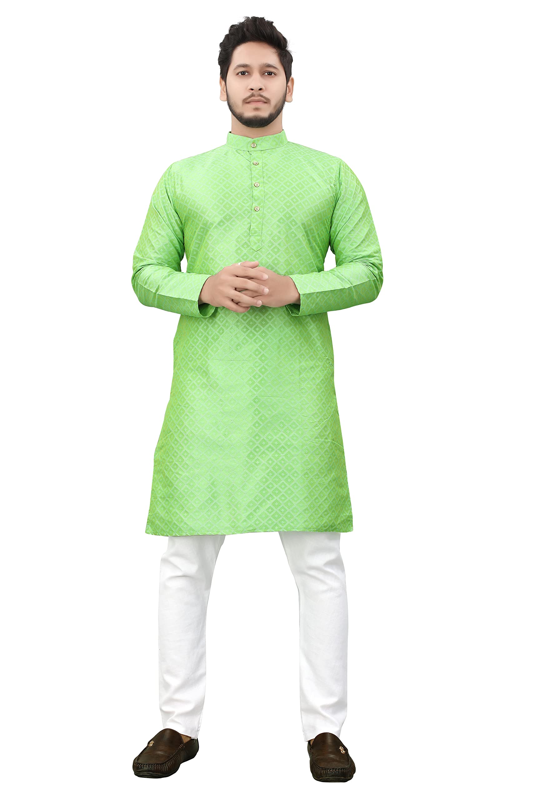 More & More Men's Kurta - Pista