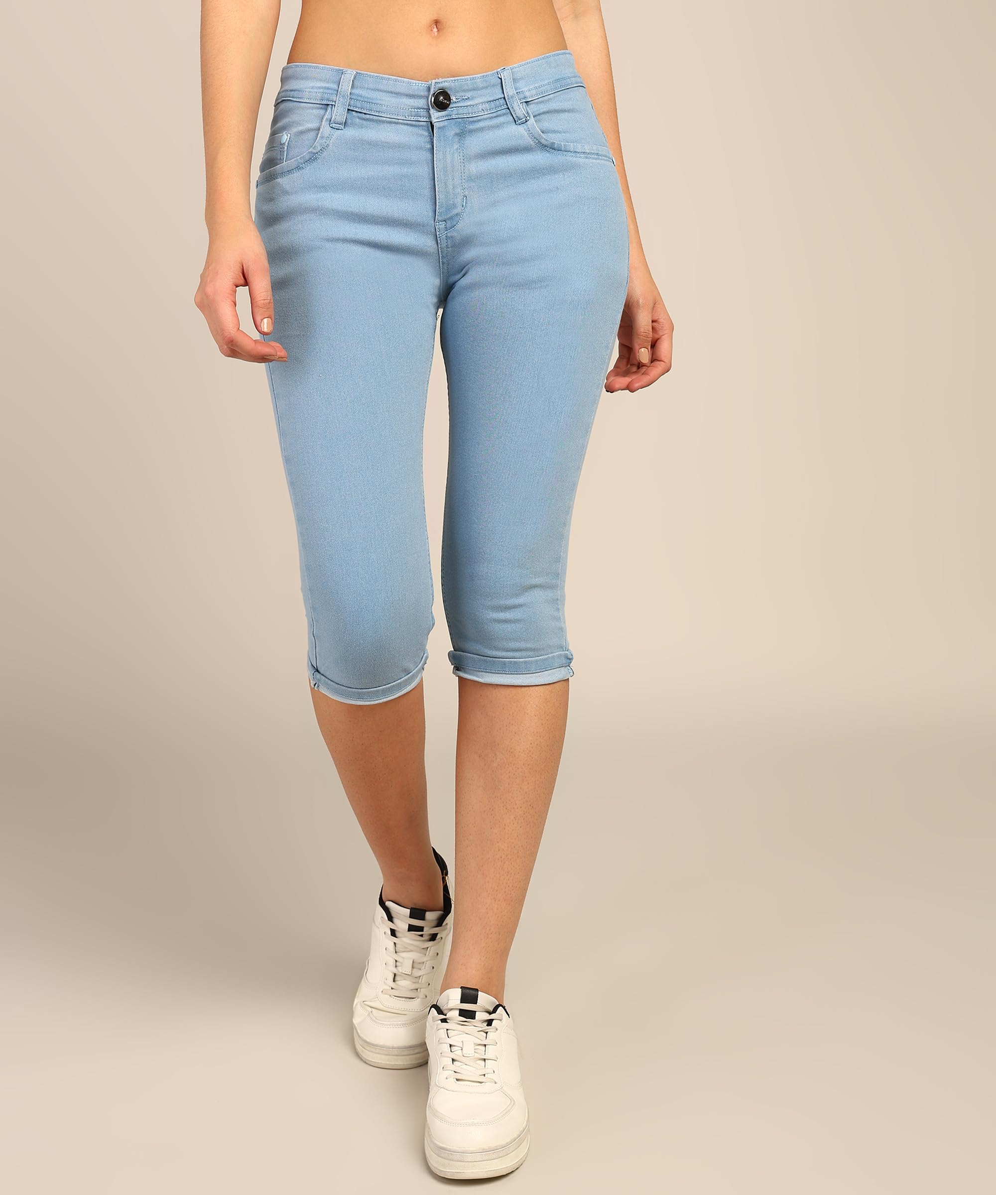 Nifty Women's Denim Capris - SkyBlue - Image 4