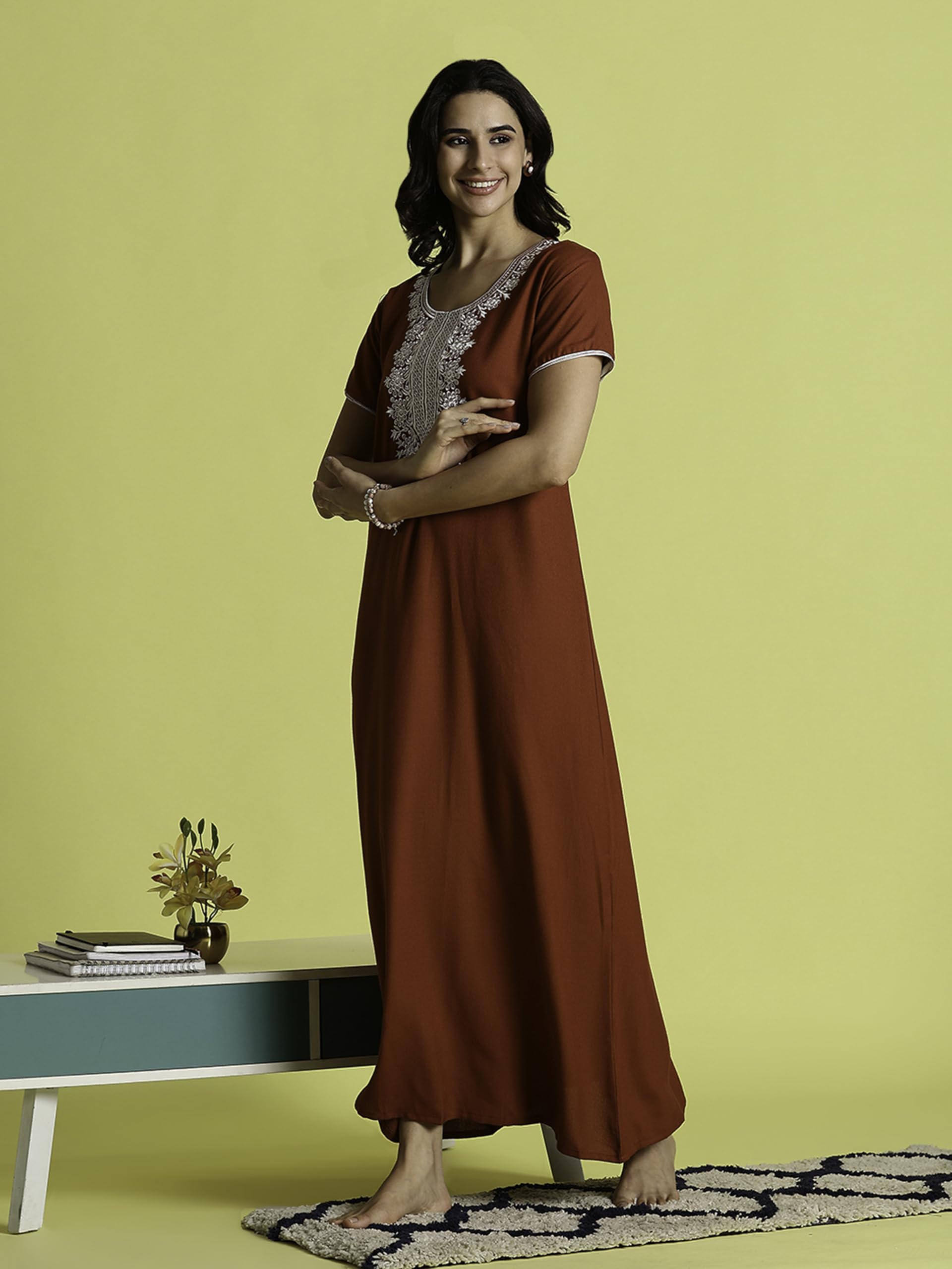 9shines Alpine Nighty for Women - Heavy Embroidery - Image 3