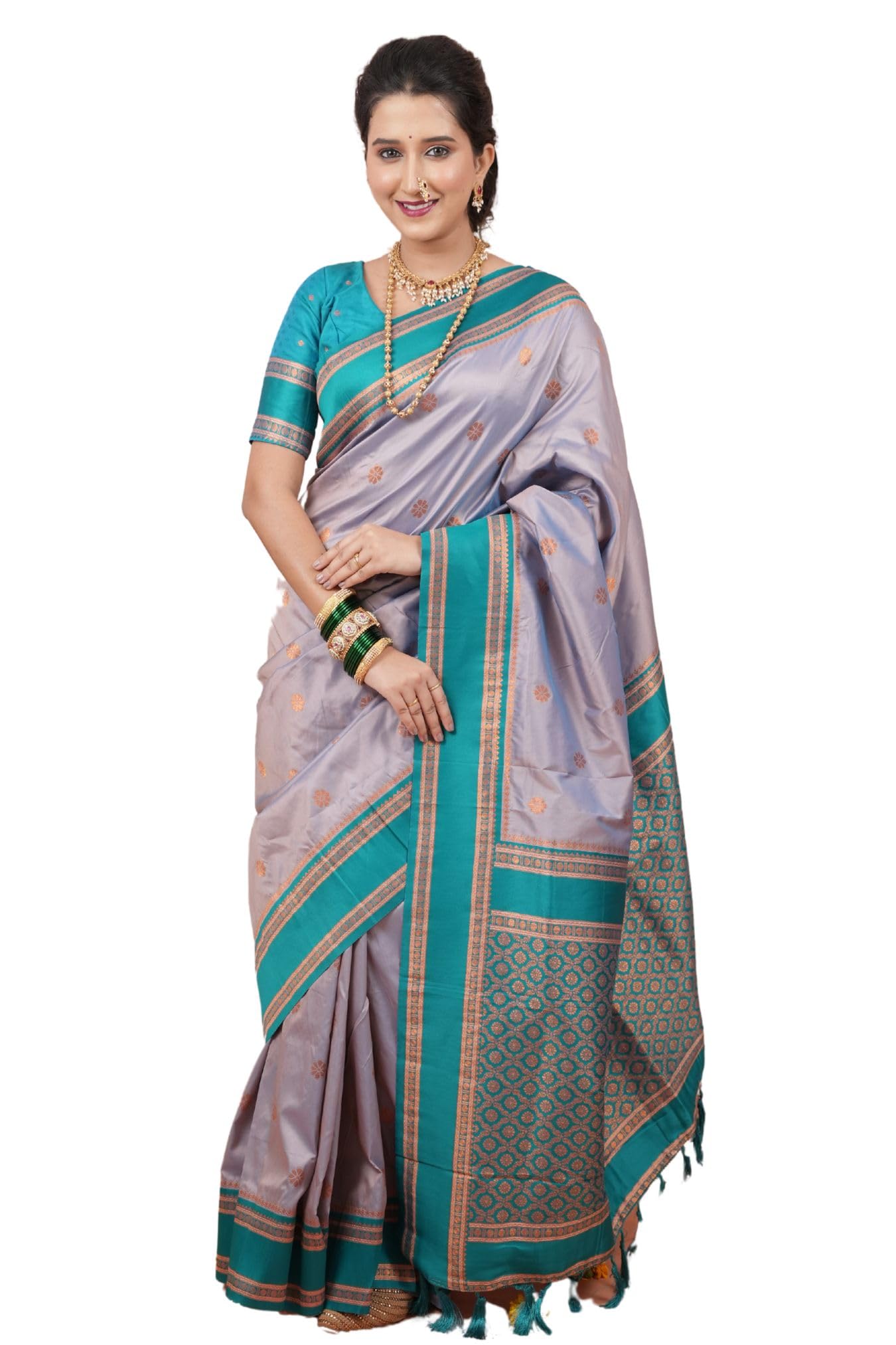 SGF Kanjivaram Soft Silk Saree for Women - Light Lavender