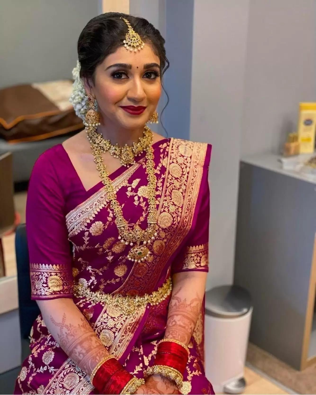 Banarasi Kanjivaram Silk Saree with Blouse Piece - Image 2