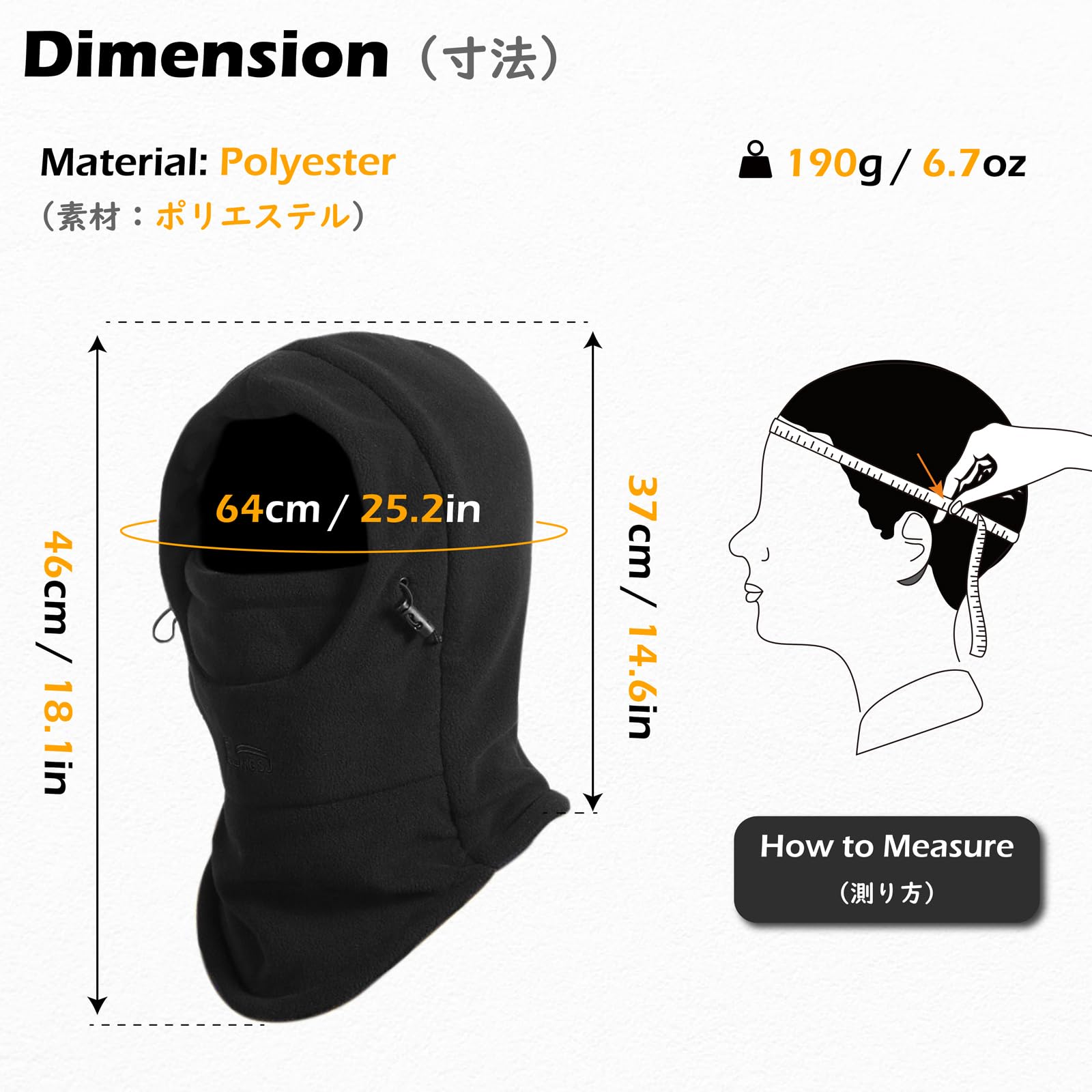 TRIWONDER Balaclava Hood Hat Thermal Fleece Face Mask - Image 2