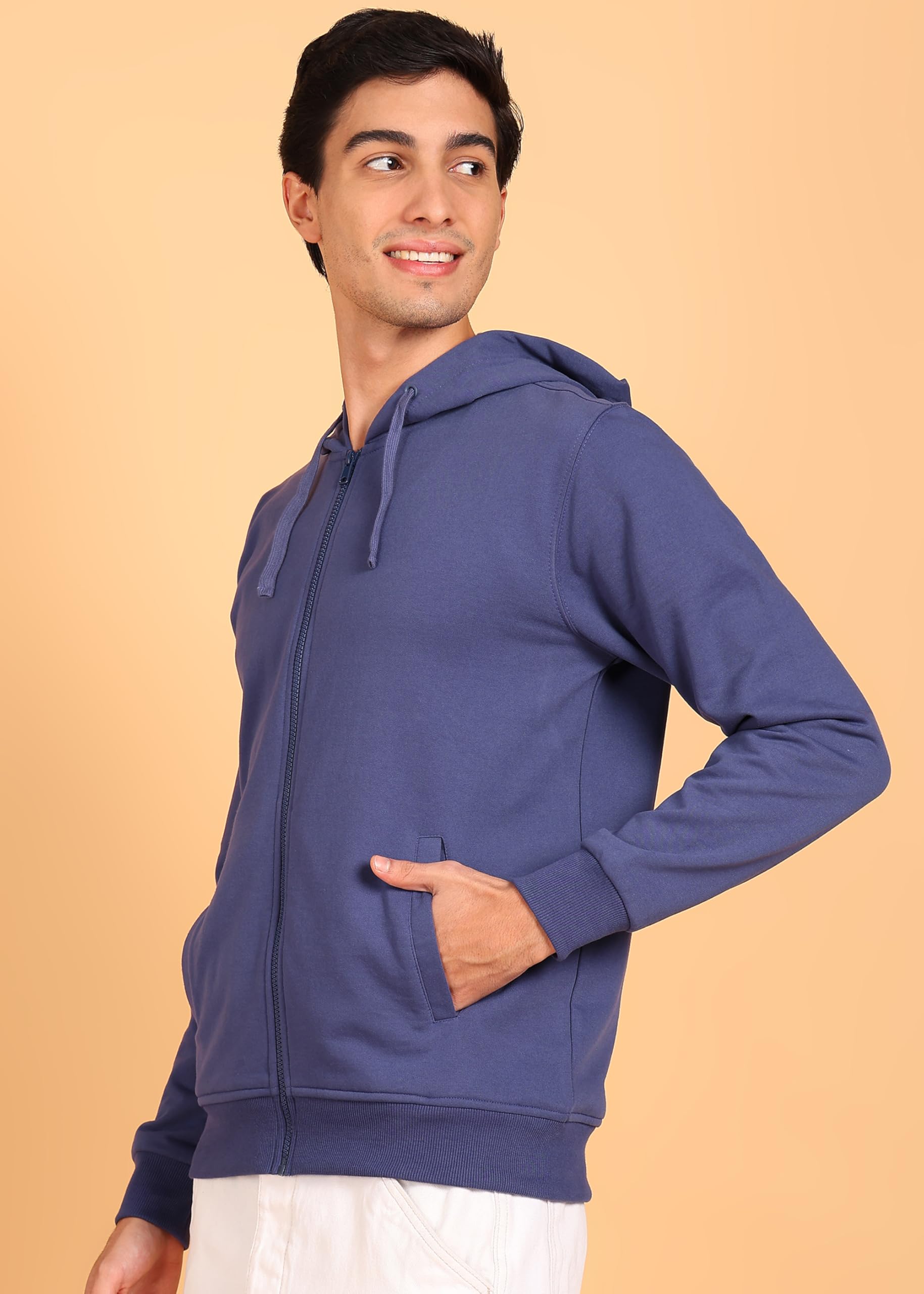Alan Jones Men's Blue Zipper Hoodie Sweatshirt - Image 2