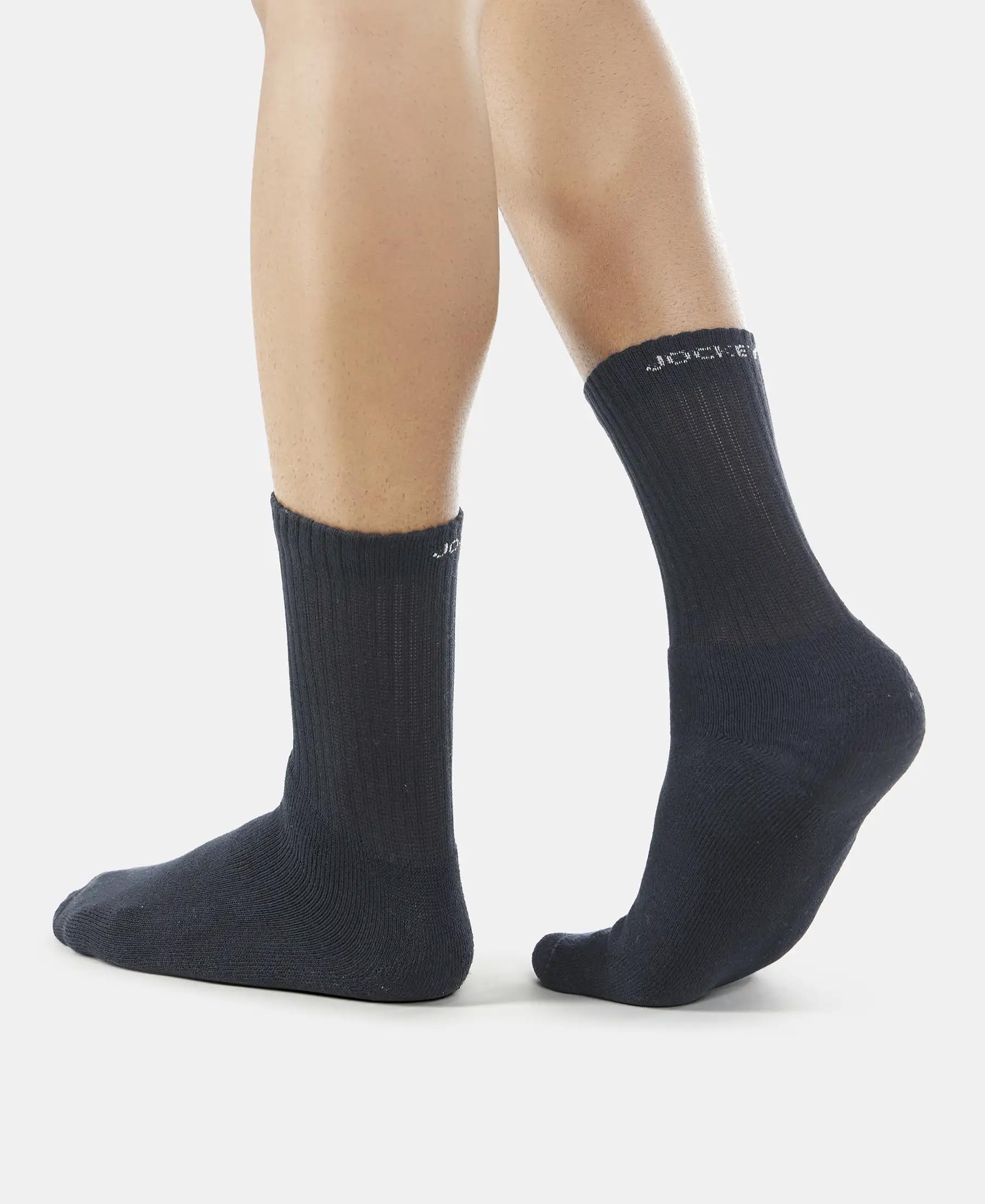 Jockey Men's Calf Length Sports Socks - Black Navy - Image 4