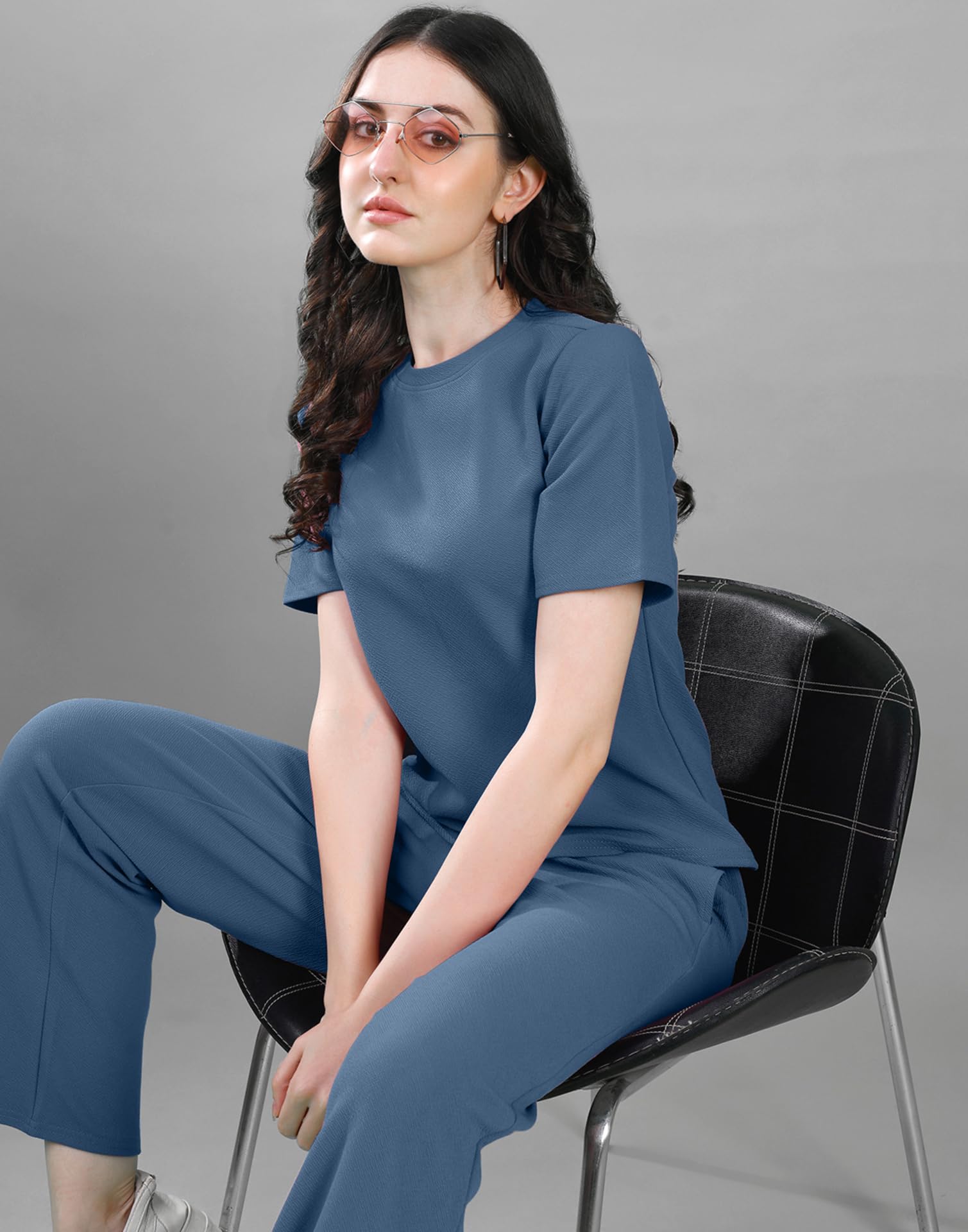 Selvia Women Tops and Trouser Co-ord Set - Steel Blue - Image 4