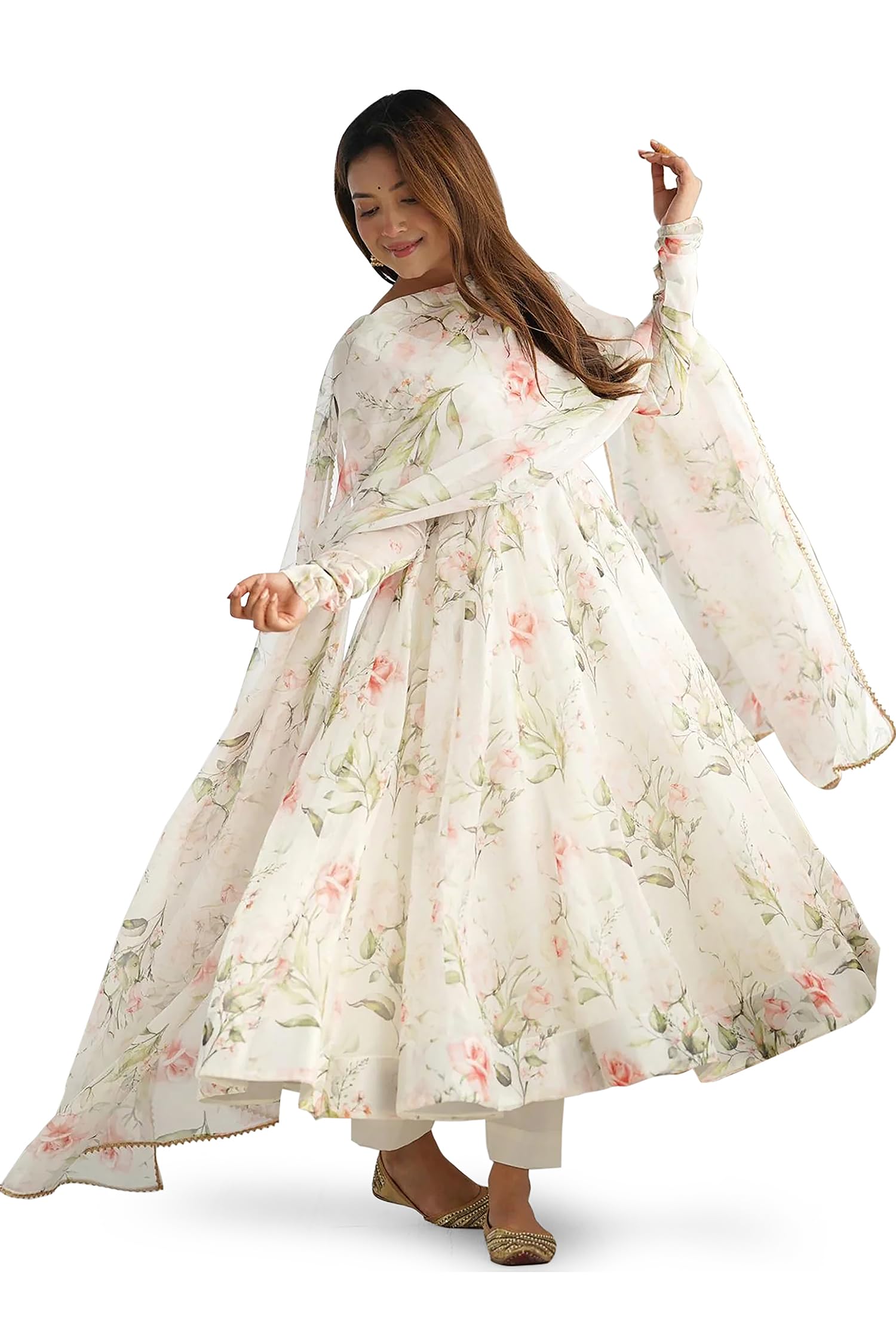 Jwalin Women Georgette Kurta Pant Set with Dupatta