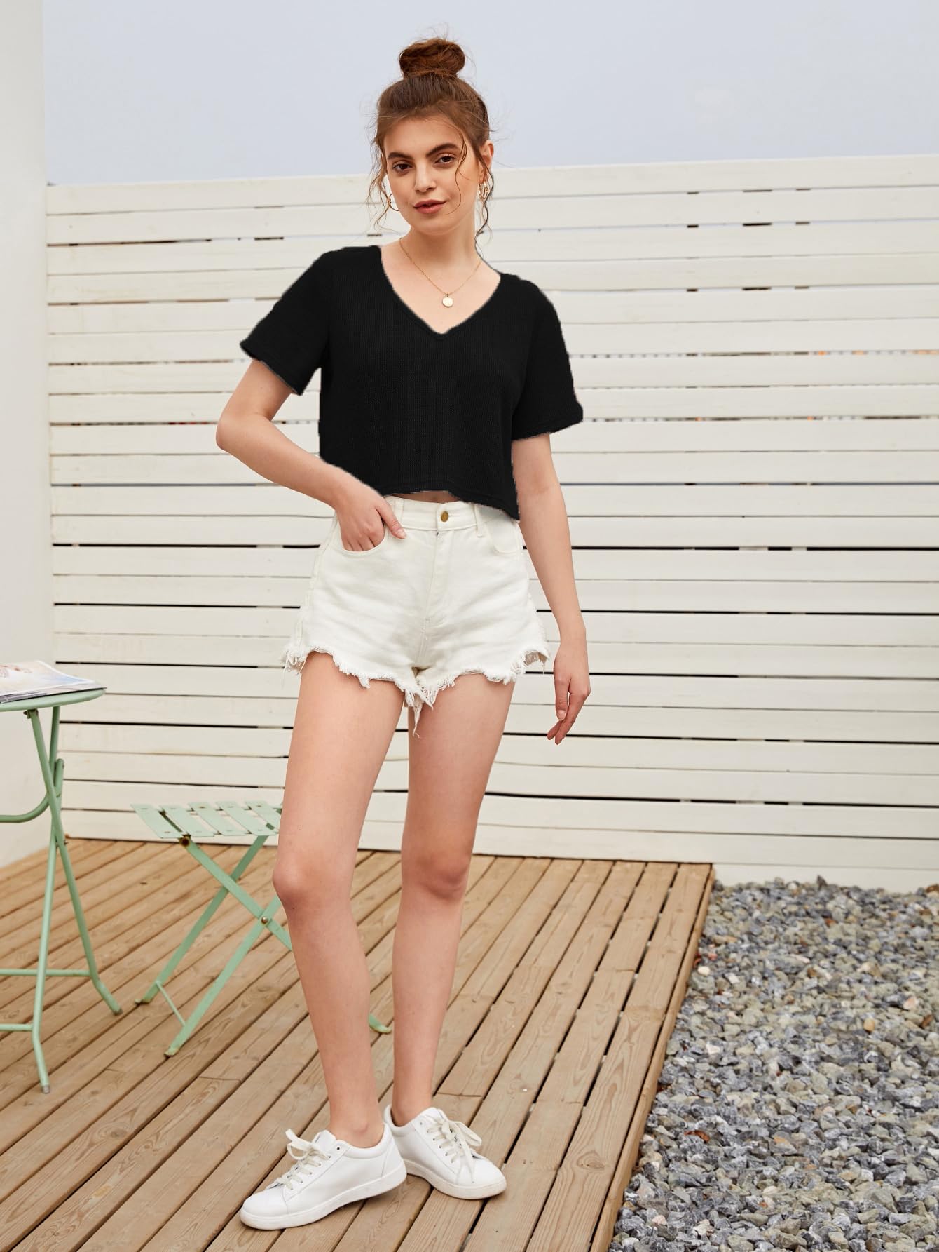 Zilcon Women's V-Neck Crop Top - Image 5