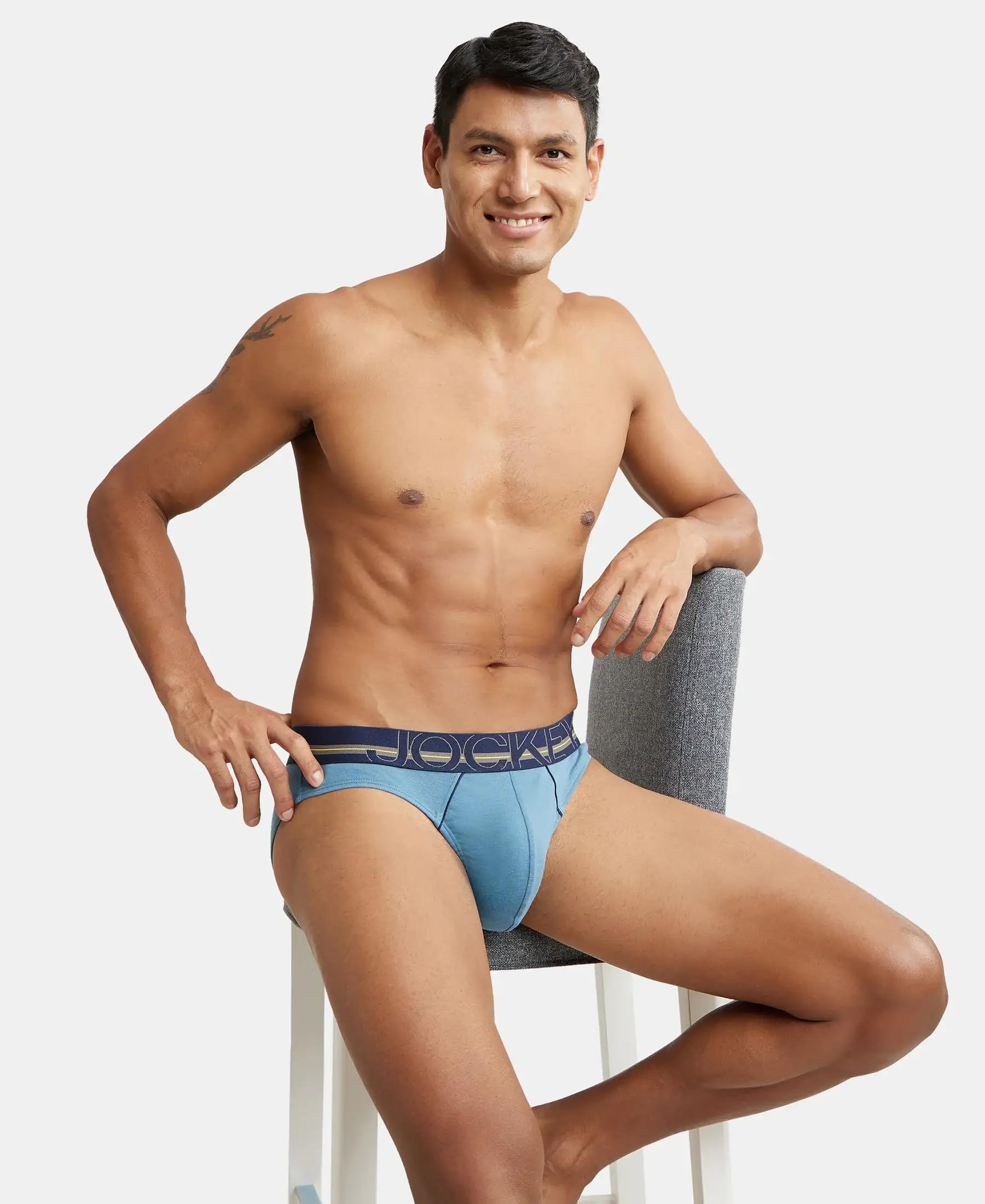 Jockey Men's Solid Brief - Aegean Blue - Image 5
