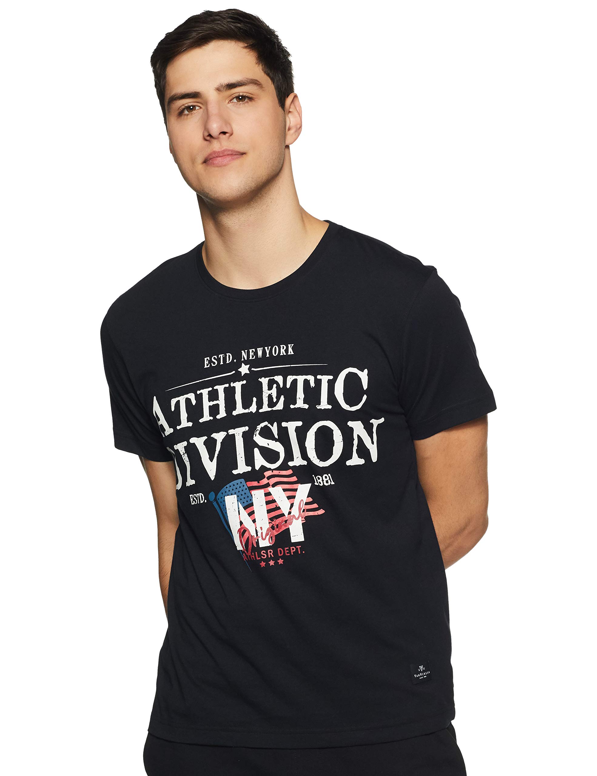 Van Heusen Men's Printed Athleisure T-Shirt