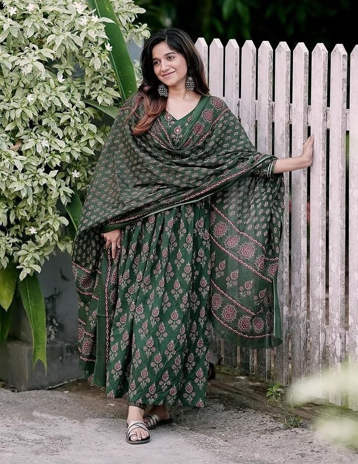 Nermosa Viscose Women Printed Kurta Suit Set - Image 4