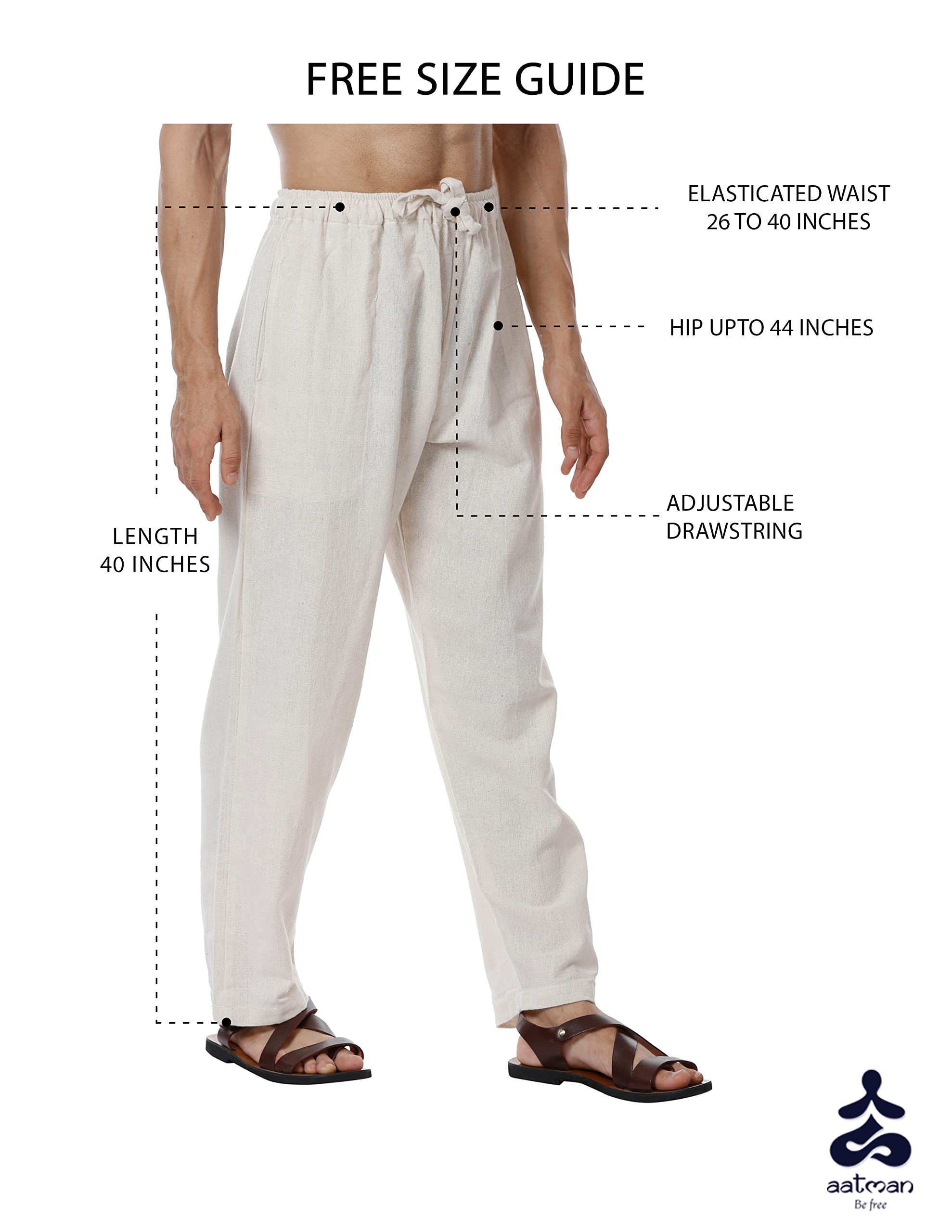Aatman Eco-Friendly Cotton Pyjama for Men - Grey - Image 3