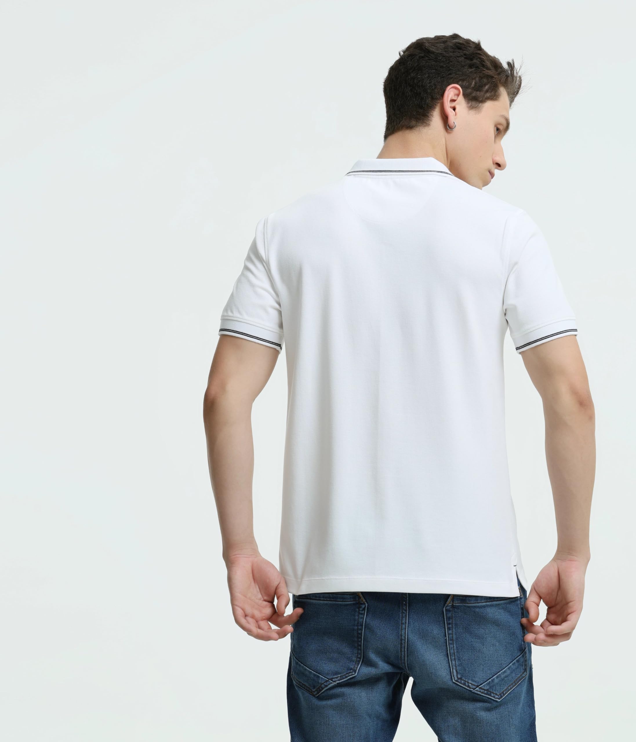 TURMS White Casual Polo Shirt for Men - Image 3