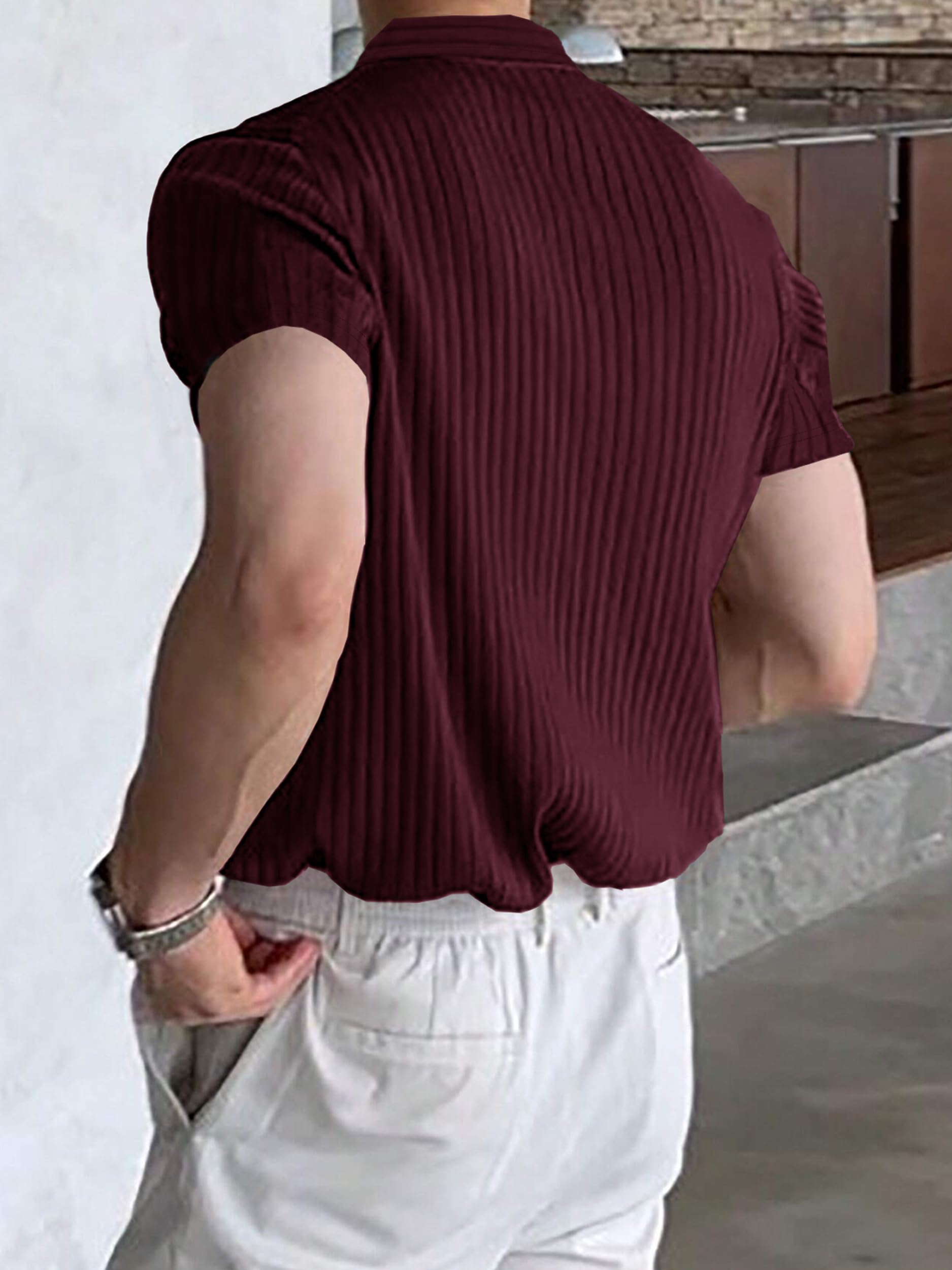 Noble Monk Wine Melange Polo T-Shirt - Image 2