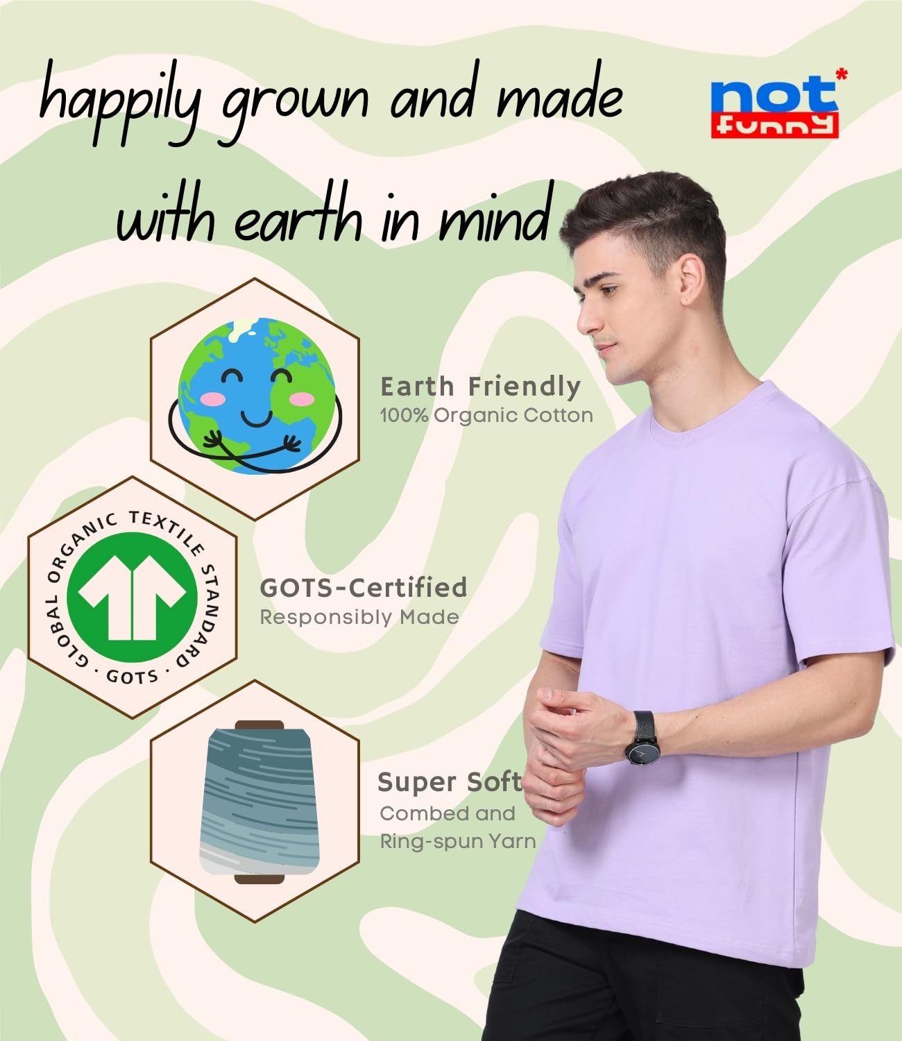 Not Funny Organic Cotton T-Shirt for Men - Image 3