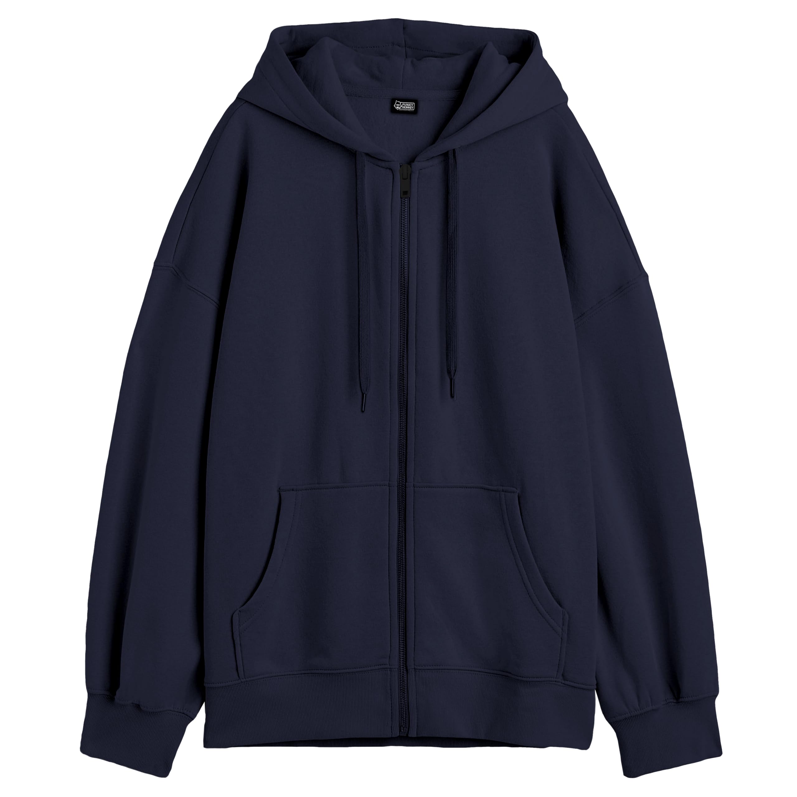 Funky Monkey Women's Zip-Up Hoodie - Navy Blue - Image 3