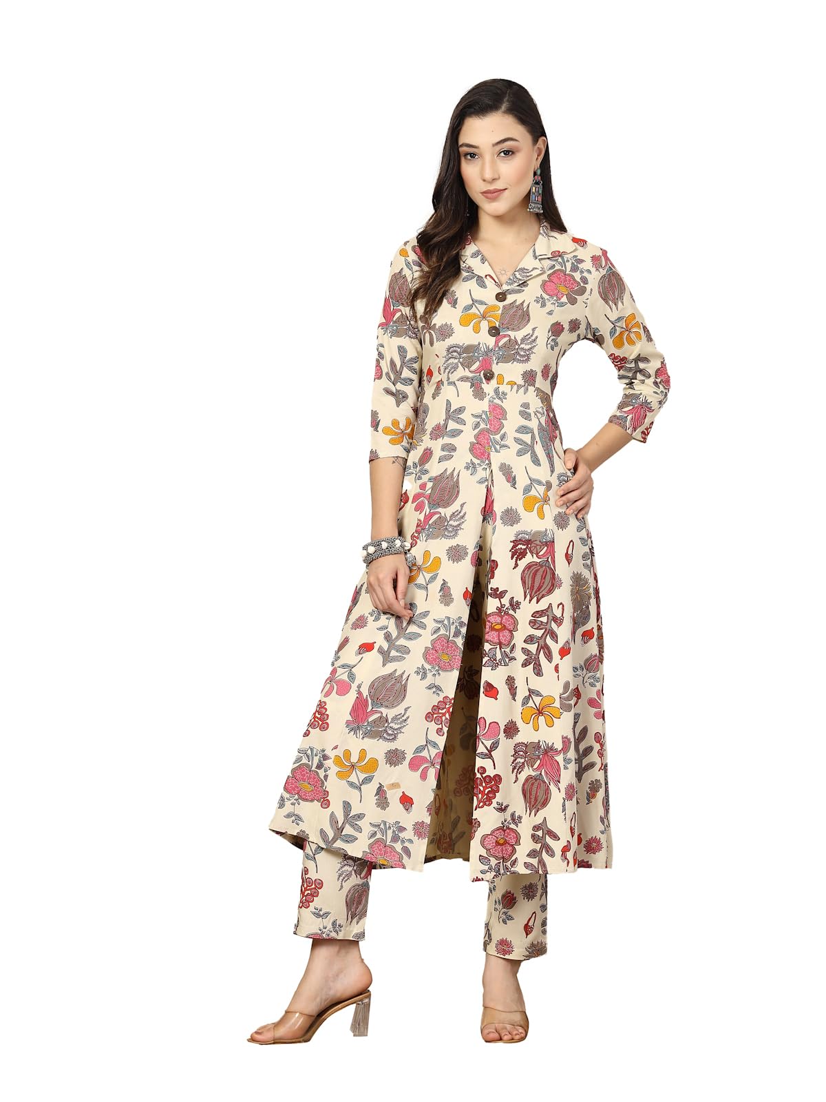 Stylum Women's Floral Printed Rayon Kurta Pant Set