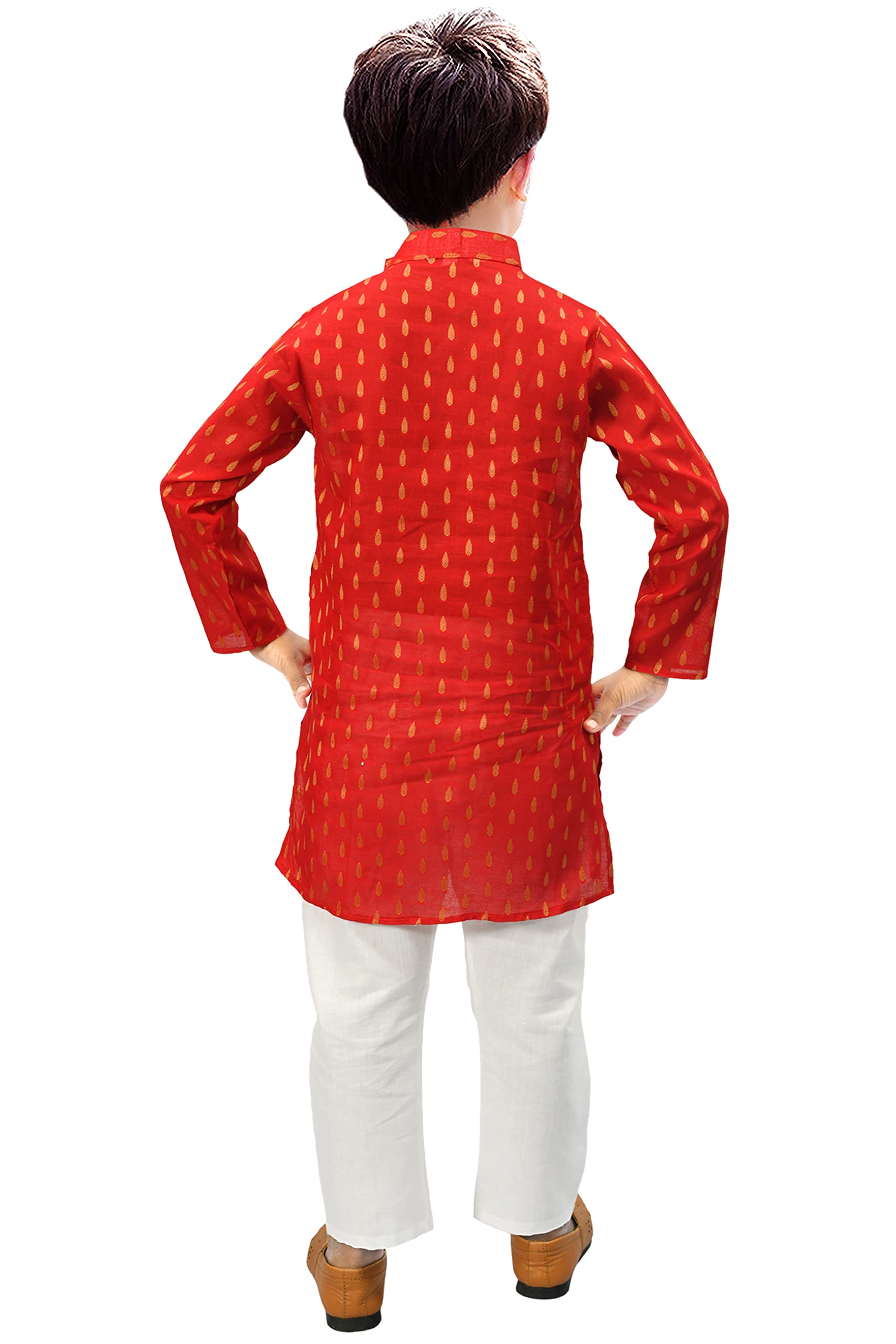 Taimoor Boys Kurta Pyjama Set - Red - Image 2