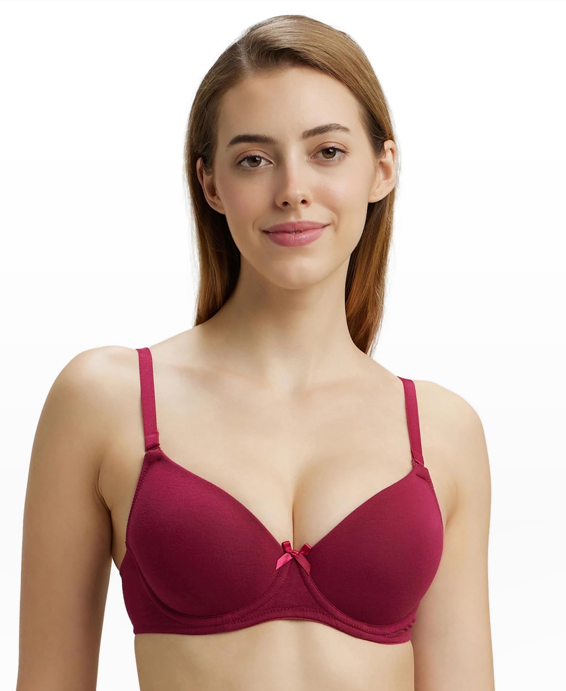 Jockey Women's Underwired Padded T-Shirt Bra - Beet Red