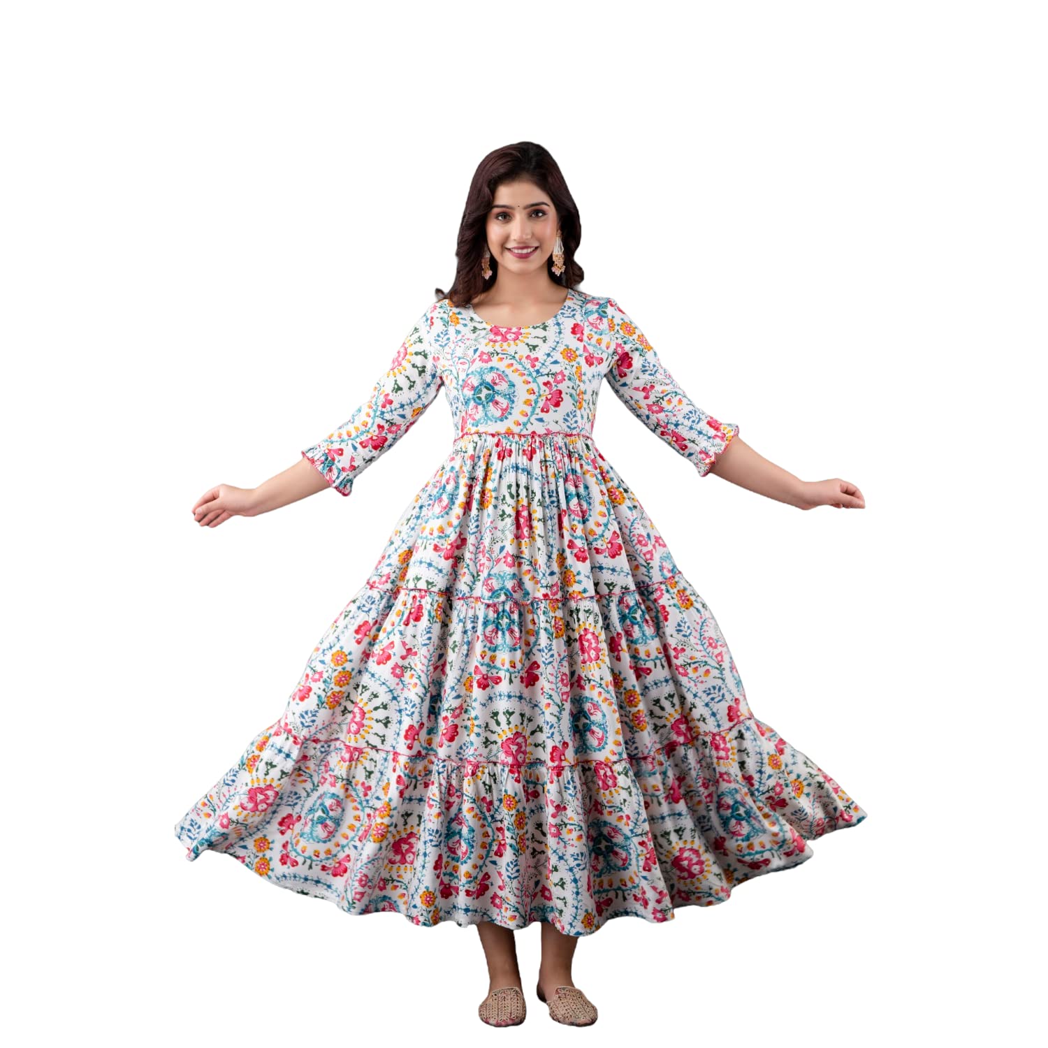 HENAL Anarkali Maternity Kurti - Multicolor