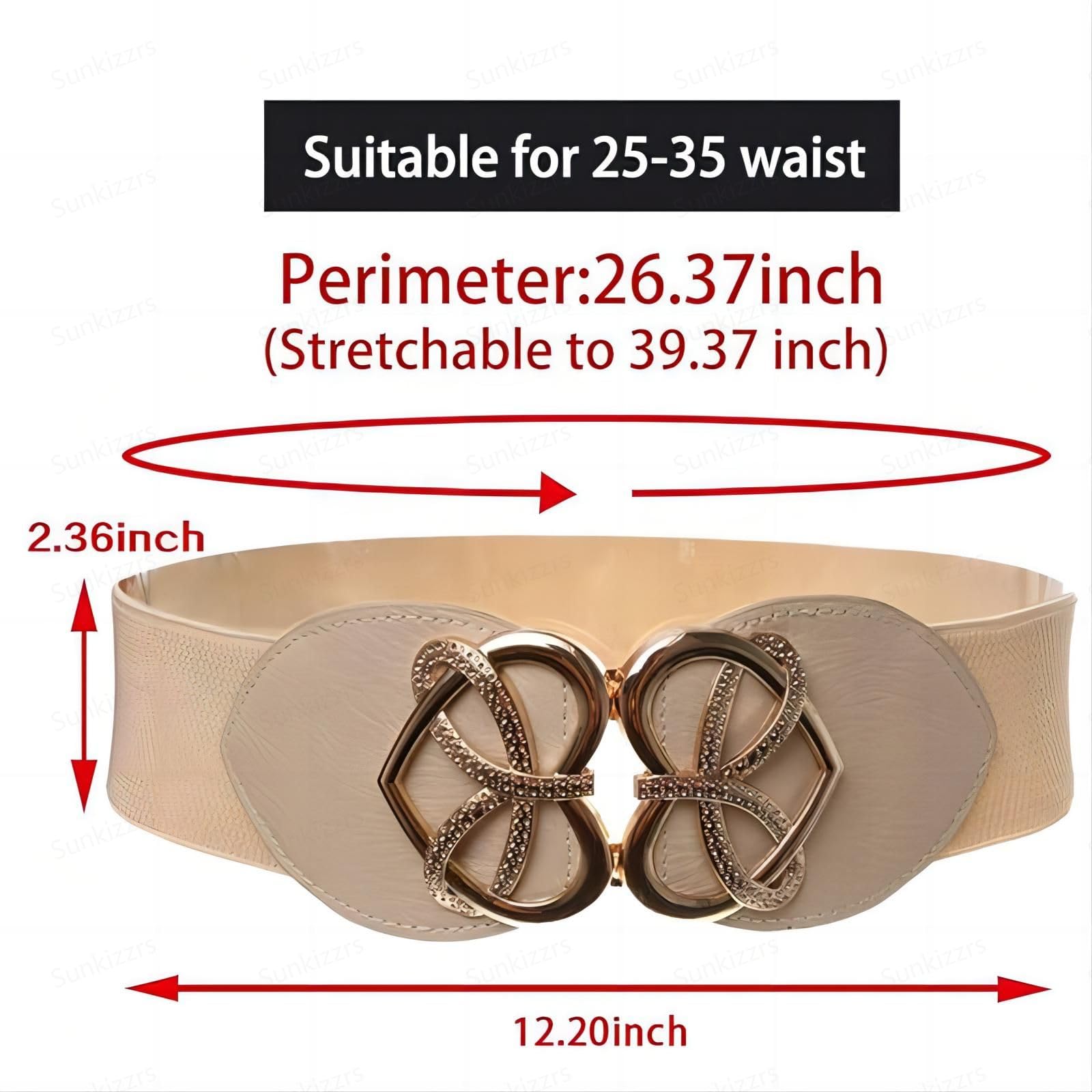 Sunkizzrs Beige Rhinestone Waistband Belt for Women - Image 2
