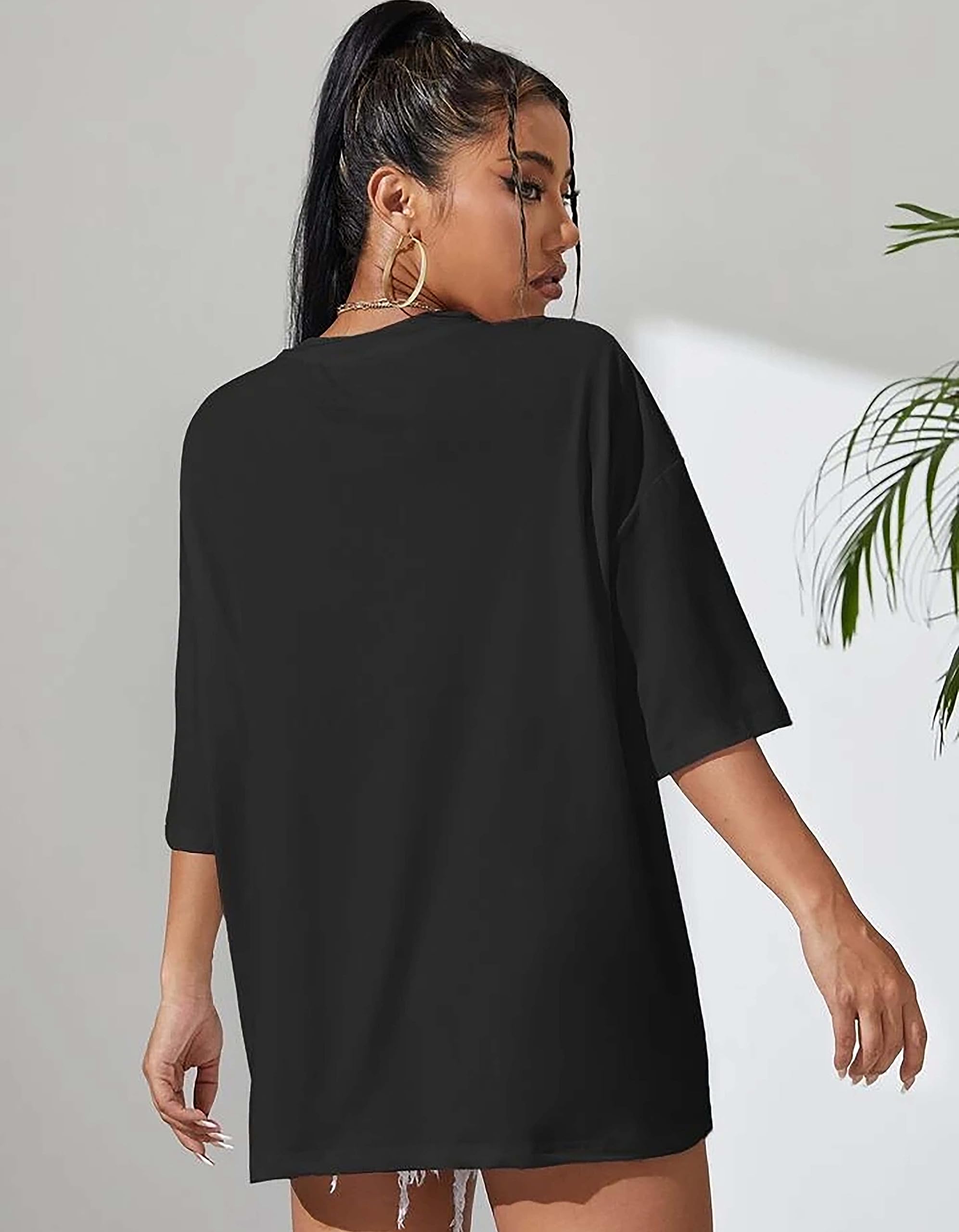 London Hills Oversized T-Shirt for Women - Black - Image 5