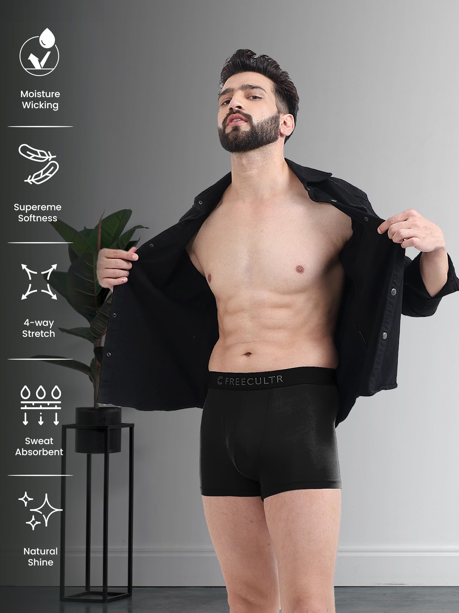 Freecultr Men's Anti Bacterial Micromodal Trunk - Image 3