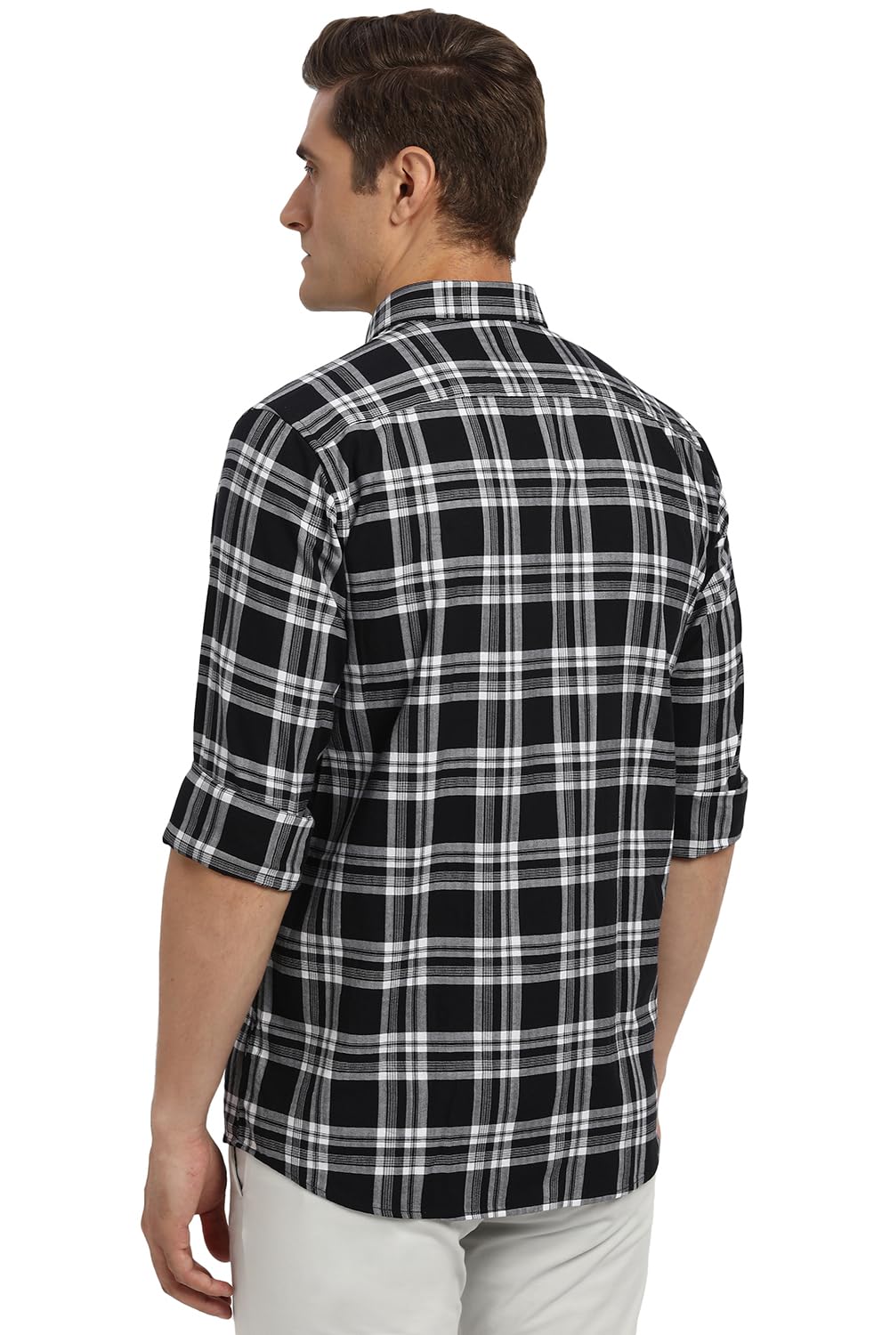 Peter England Men's Black Checkered Shirt - Image 3
