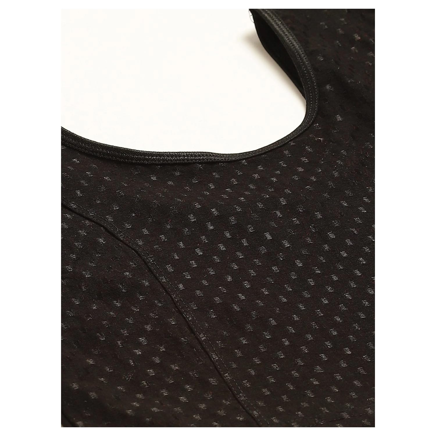 Fressia Round Neck Dobby Cotton Saree Blouse for Women - Image 4