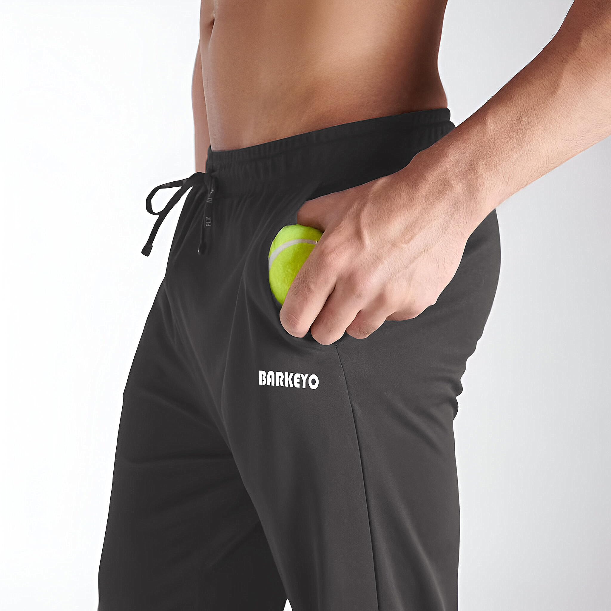 BARKEYO Grey Track Pants for Men - Image 4