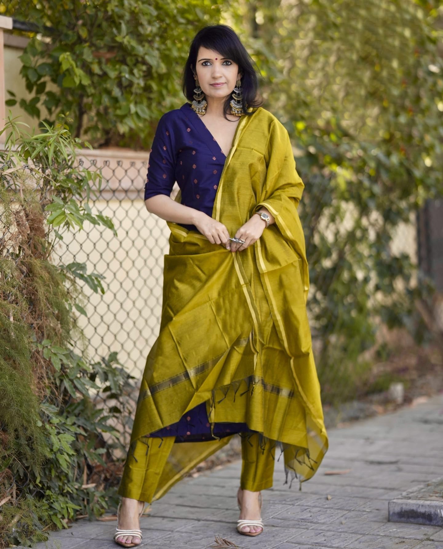 GoSriKi Blue Rayon Viscose Kurta Set for Women - Image 3