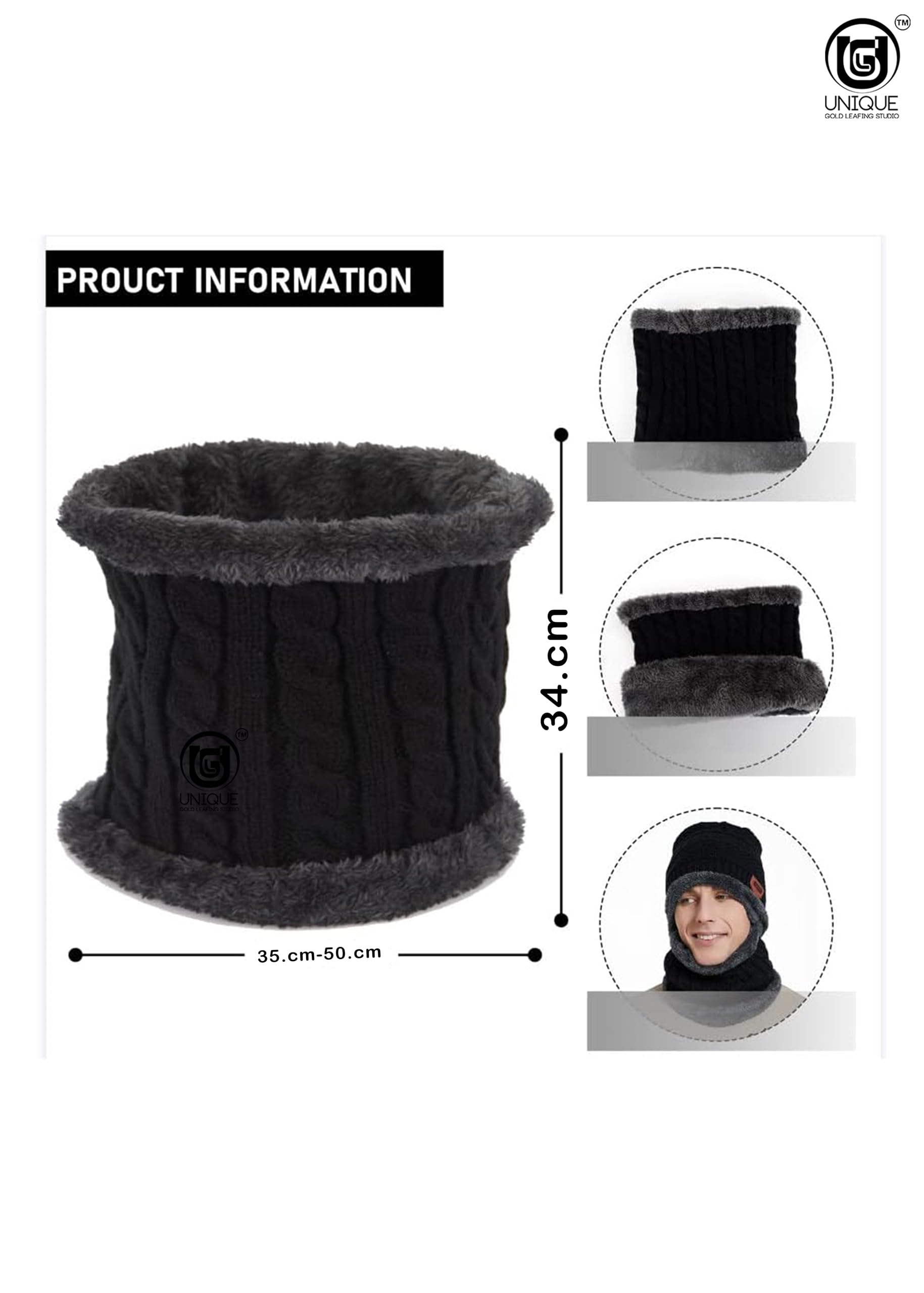 UGLS Wool Winter Cap Set for Men & Women - Image 3