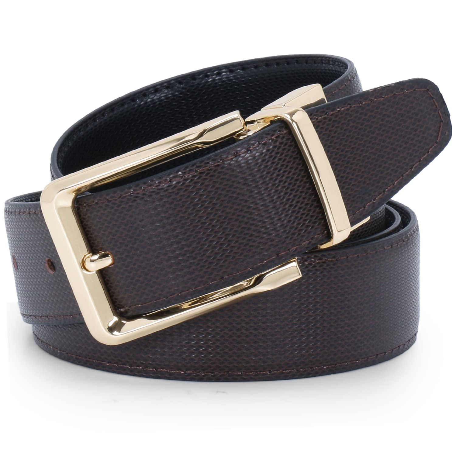 Labnoft Men Leather Reversible Belt - Black - Image 3