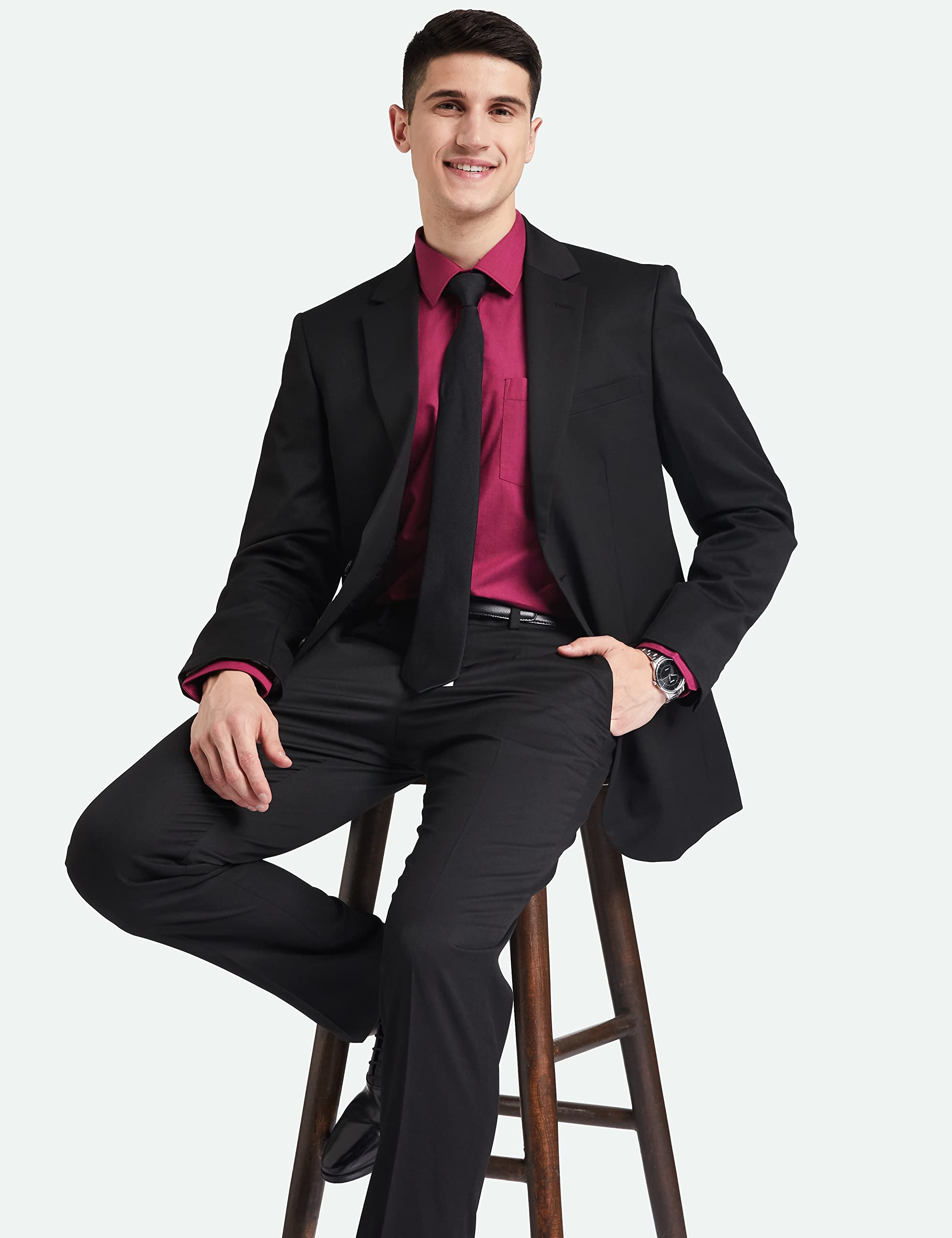 Amazon Brand Men's Magenta Purple Shirt - Image 3