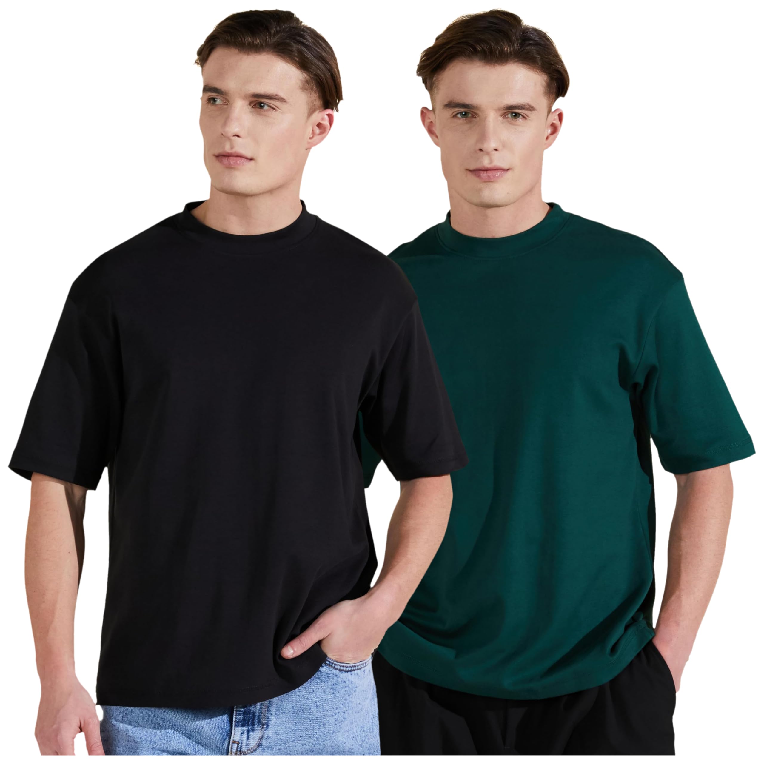 Amazon Men Cotton Solid Oversized T-Shirt