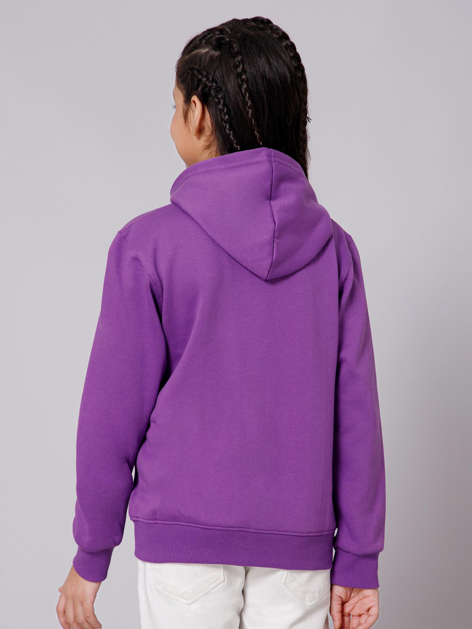 Alan Jones Clothing Purple Zipper Hoodie for Girls - Image 3