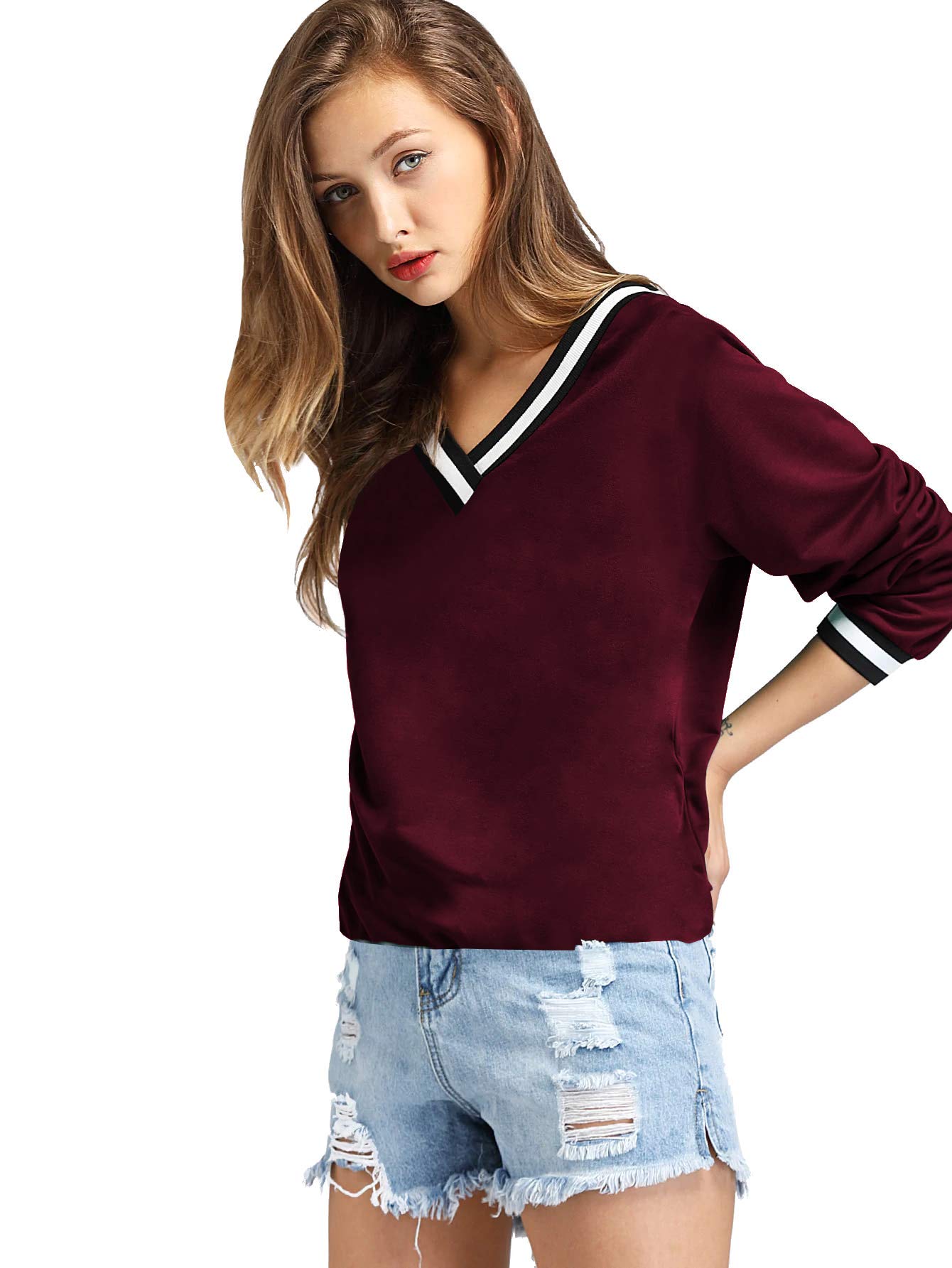 Fabricorn Cotton T-Shirt for Women - Wine Full Sleeve - Image 5