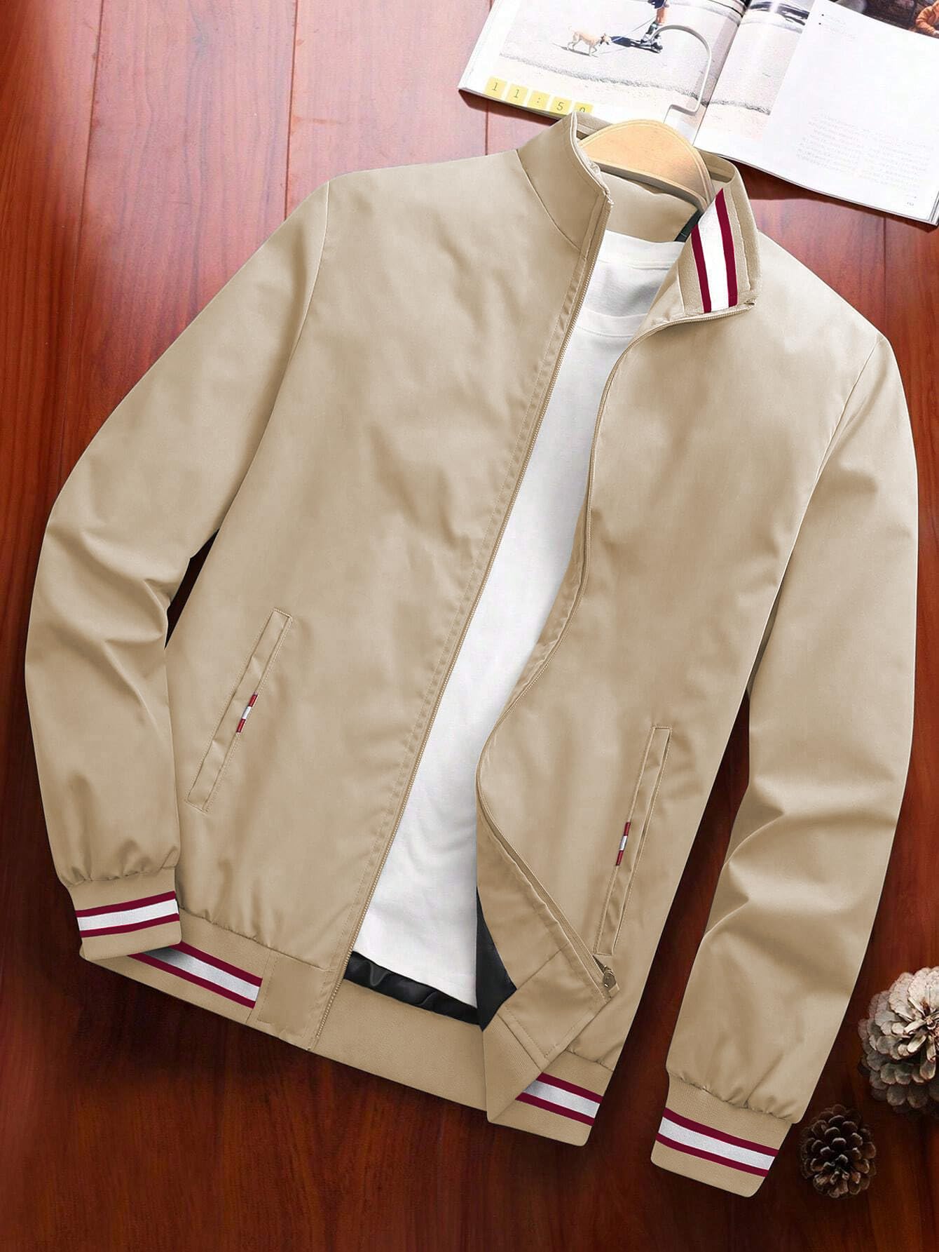 TAGAS Men Khaki Bomber Jacket - Image 2